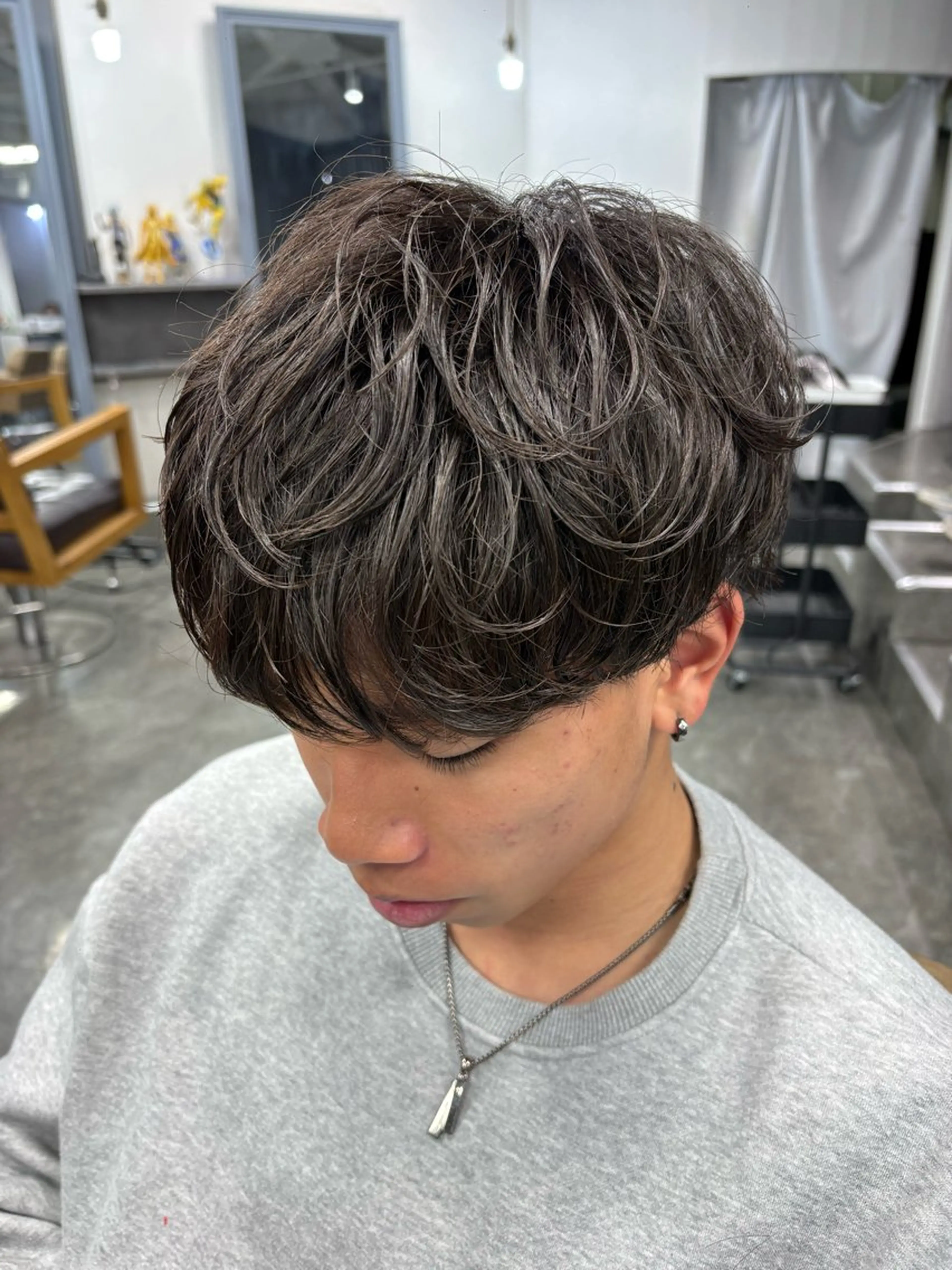 パーマ メンズ ニュアンス/シャドウ /韓国系/梅田茶屋町のヘアスタイル