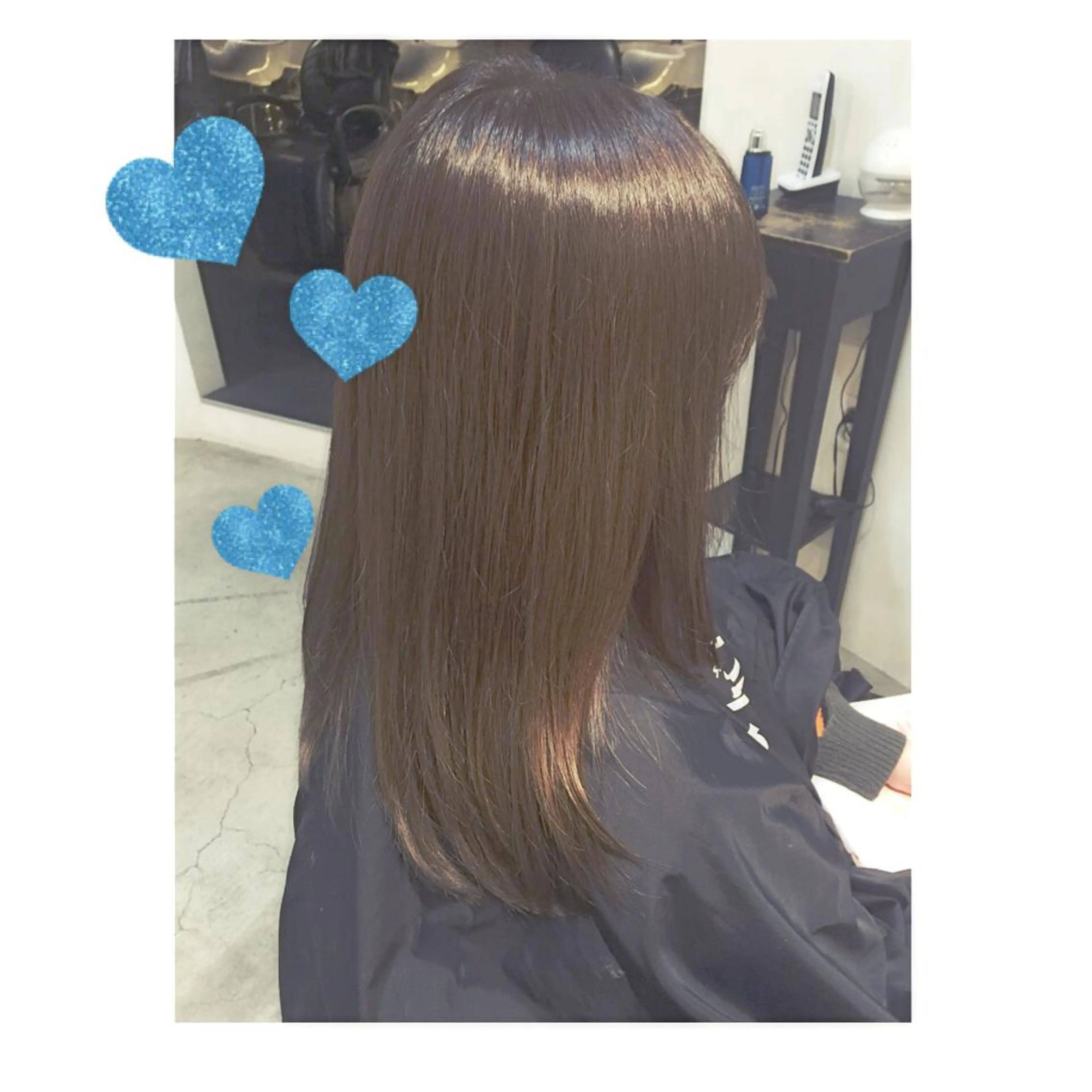 セミロング カラー アッシュ 黒髪 ブリーチ 透明感カラー ブリーチなしカラー Honami モデル募集中のヘアスタイル