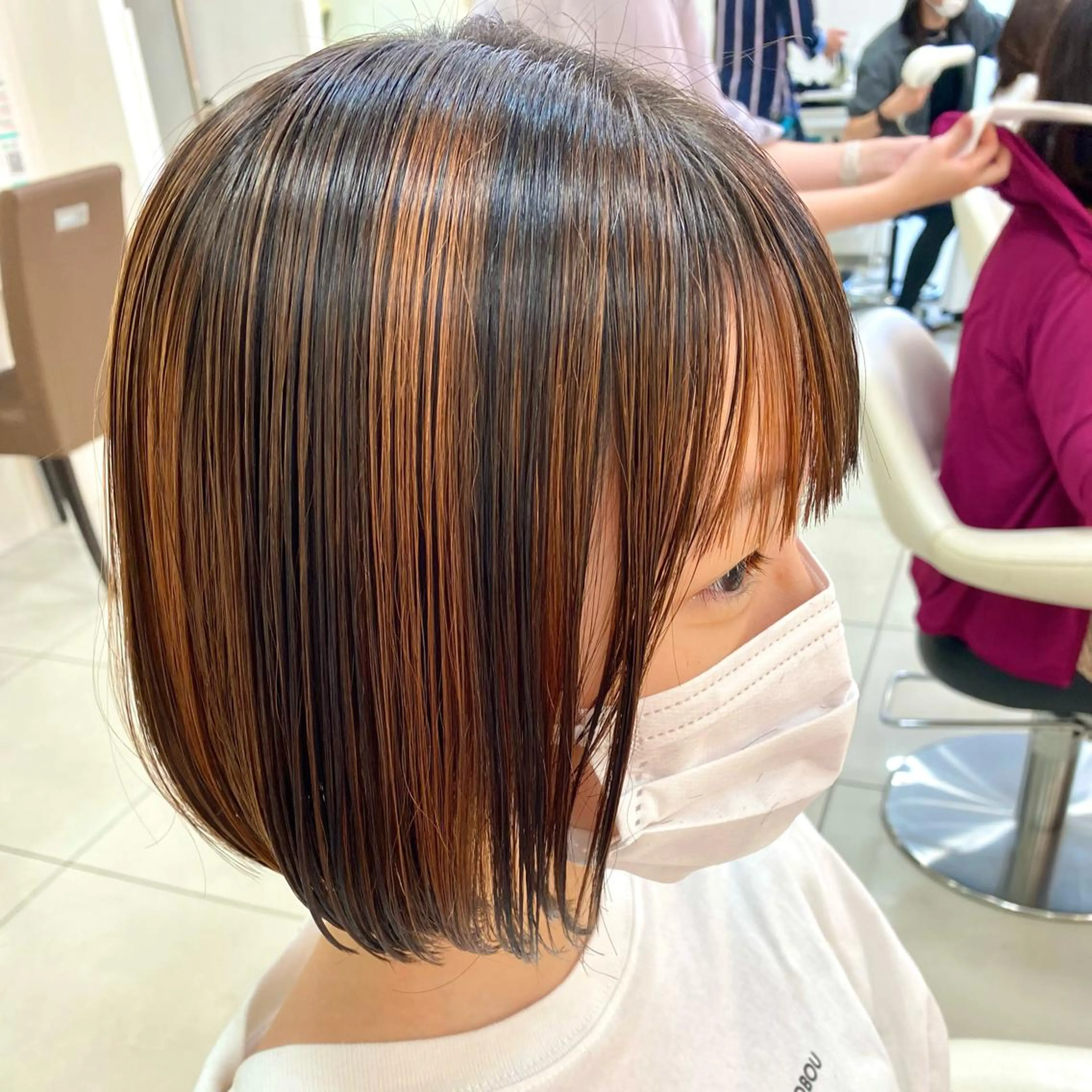 ミディアム カラー デザインカラー ハイトーンカラー カット ヘアカラー トリートメント 🌼上水流 彩乃🌼のヘアスタイル