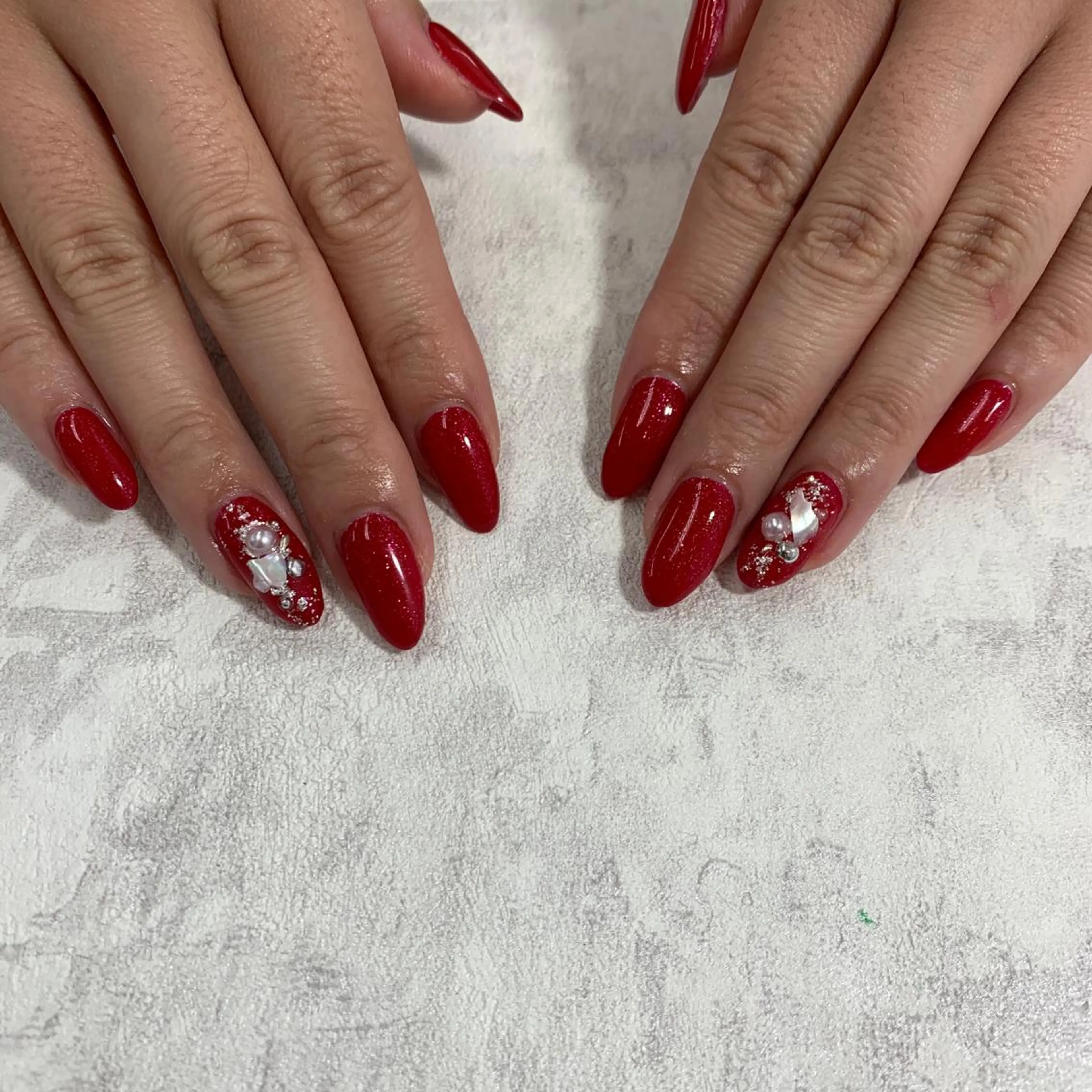 ネイル 赤色 Li aile eye&nailのマツエク・マツパデザイン