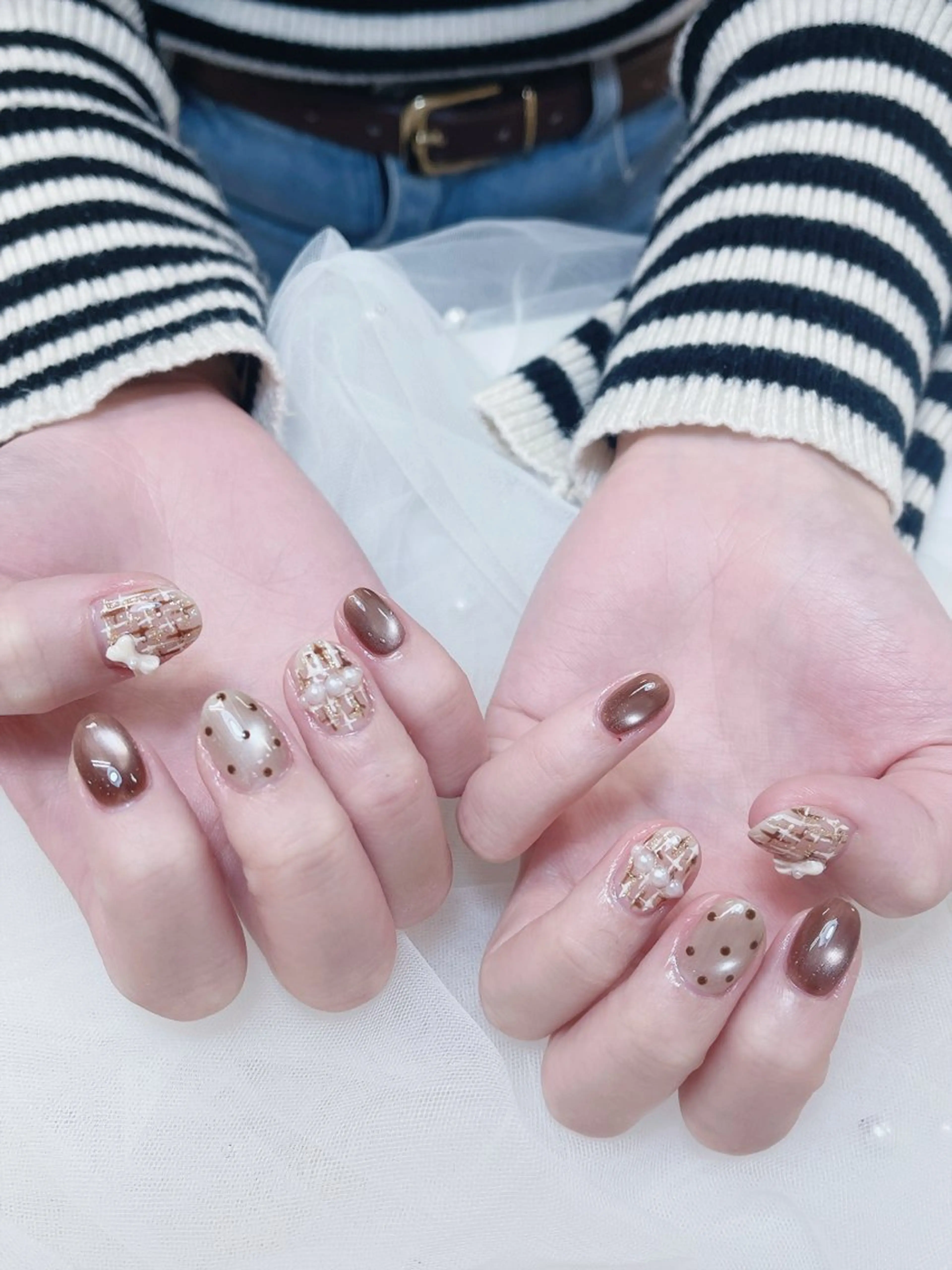ネイル チークネイル フレンチネイル グラデーション 氷ネイル・うるうるネイル キラキラネイル ハンドネイル DUO MI nail salonのネイルデザイン