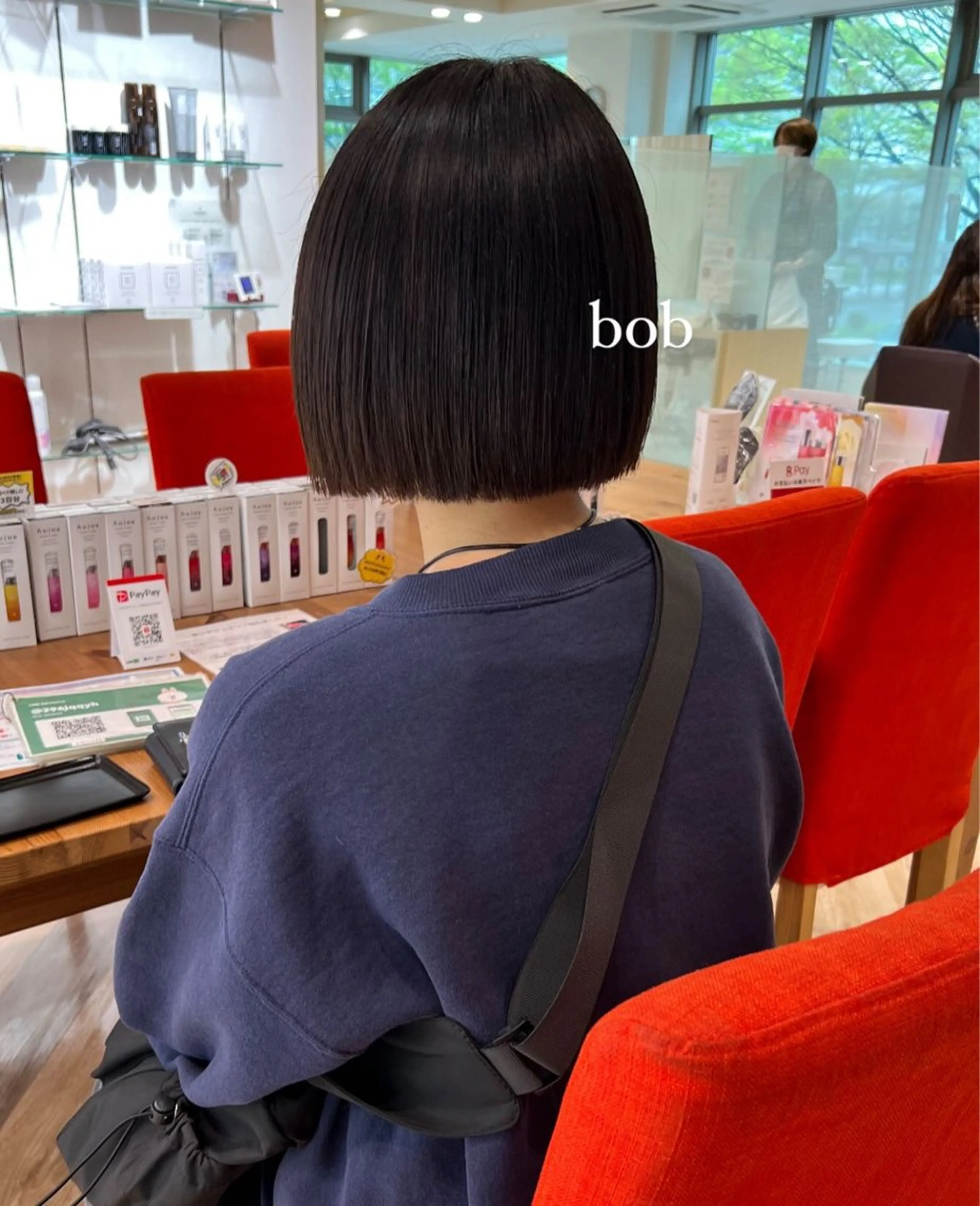 ショート ボブ 小顔カット カット 加納千華 /ボブ/ぱつっとボブのヘアスタイル