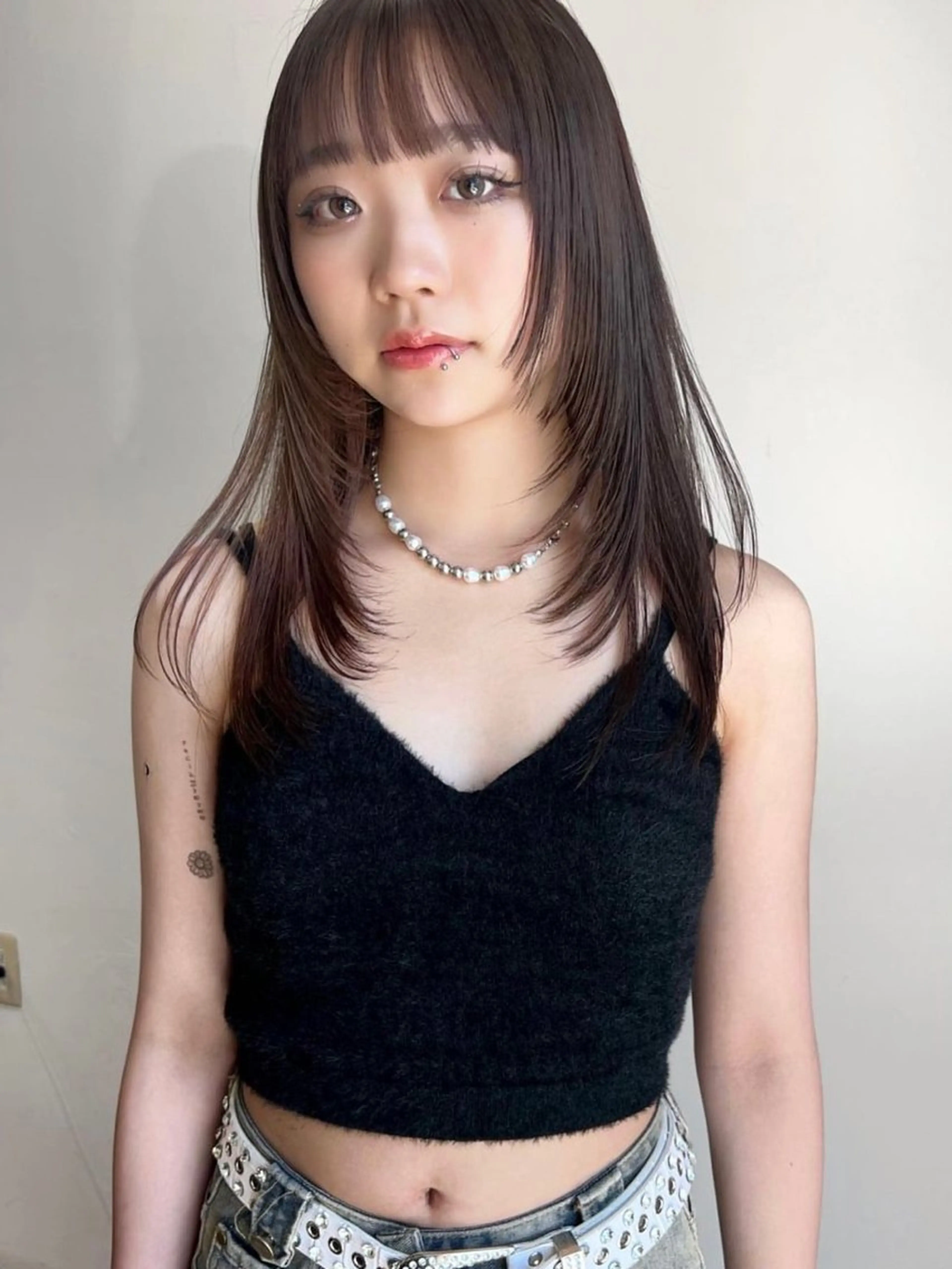 ミディアム 顔まわりレイヤー レイヤーカット 🧡色落ちまで2度綺 麗なカラー🧡ヨシキのヘアスタイル