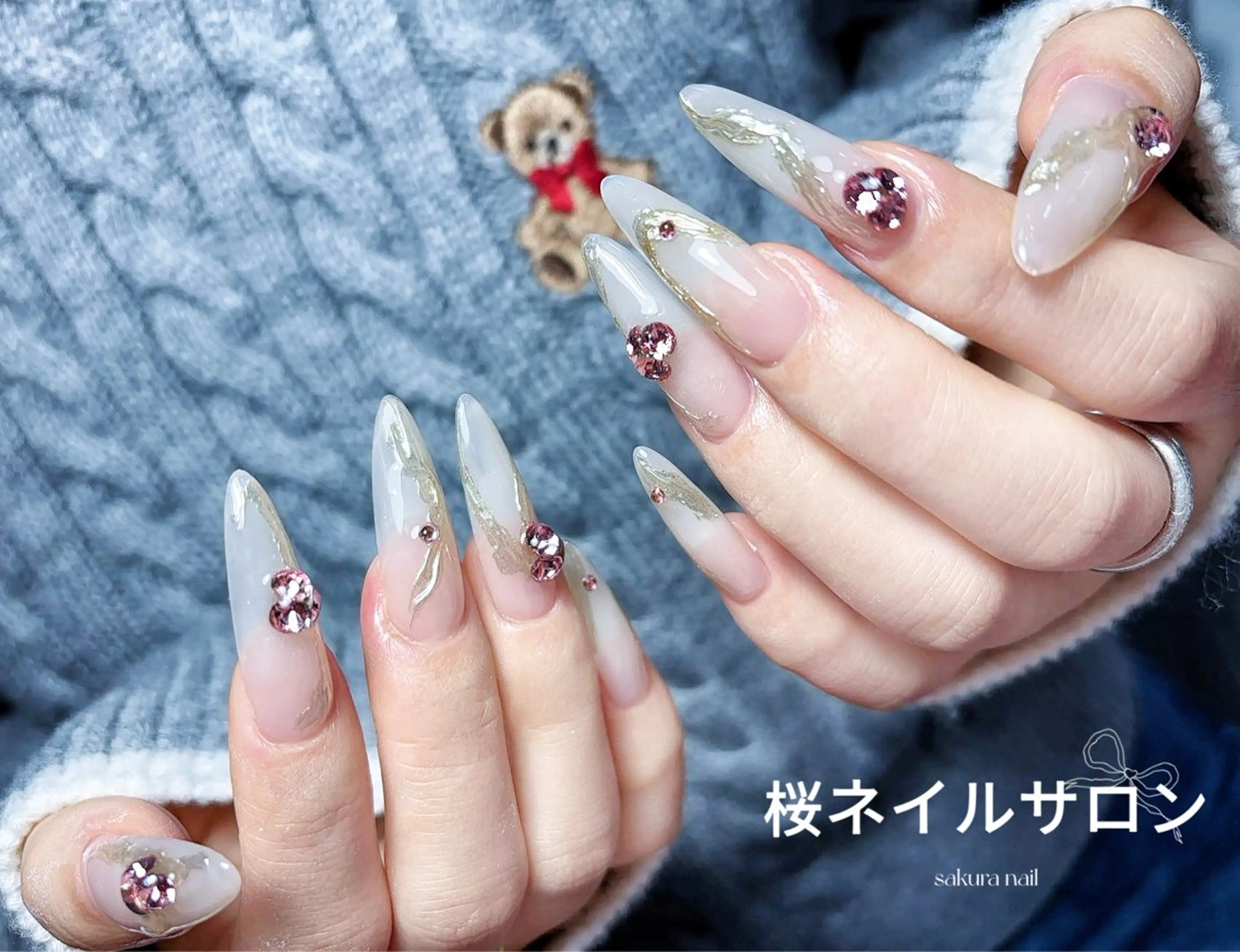 ネイル アートネイル フットネイル フレンチネイル ジェルネイル ニュアンスネイル 桜 ネイルのネイルデザイン