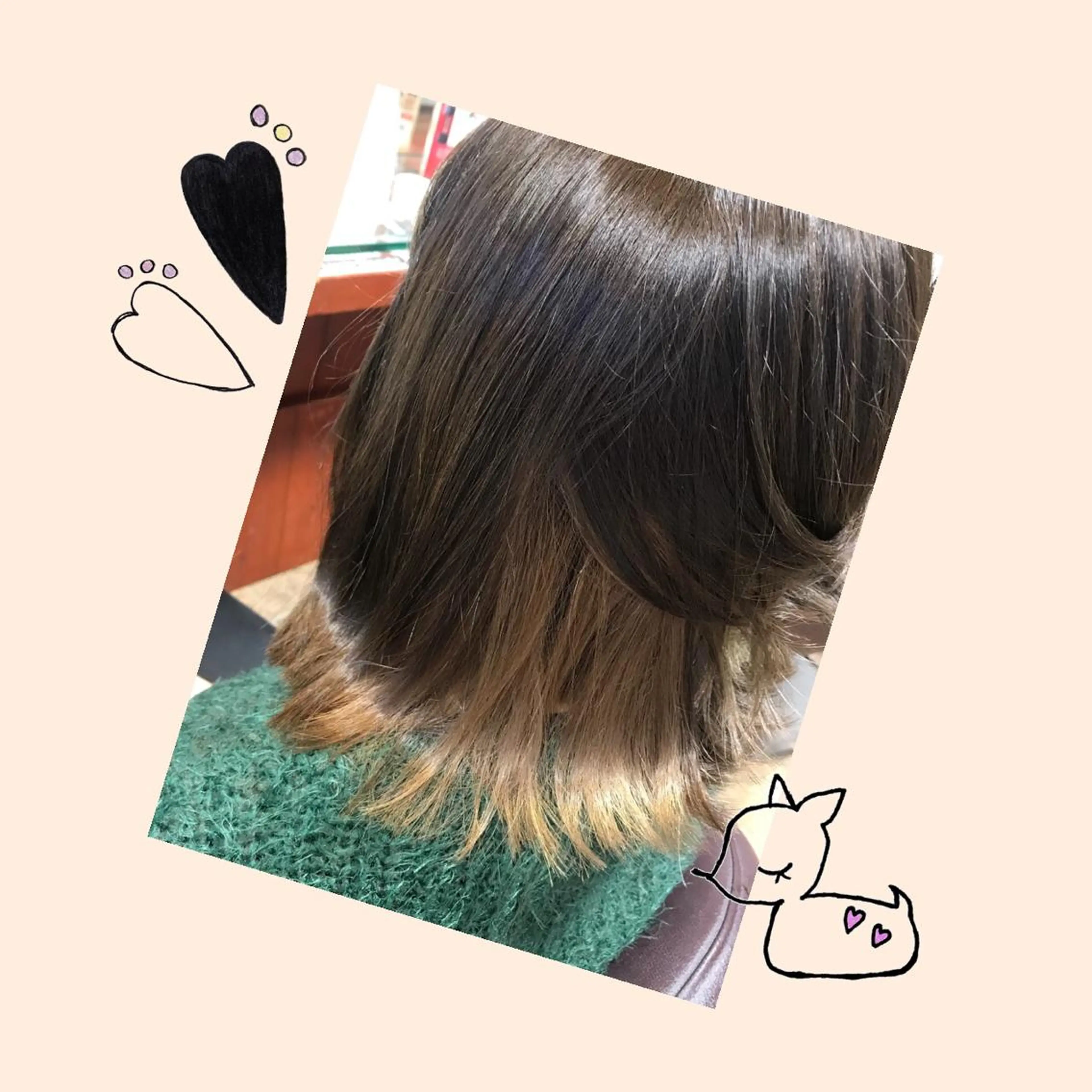 ミディアム アッシュ 嶋村 望美のヘアスタイル