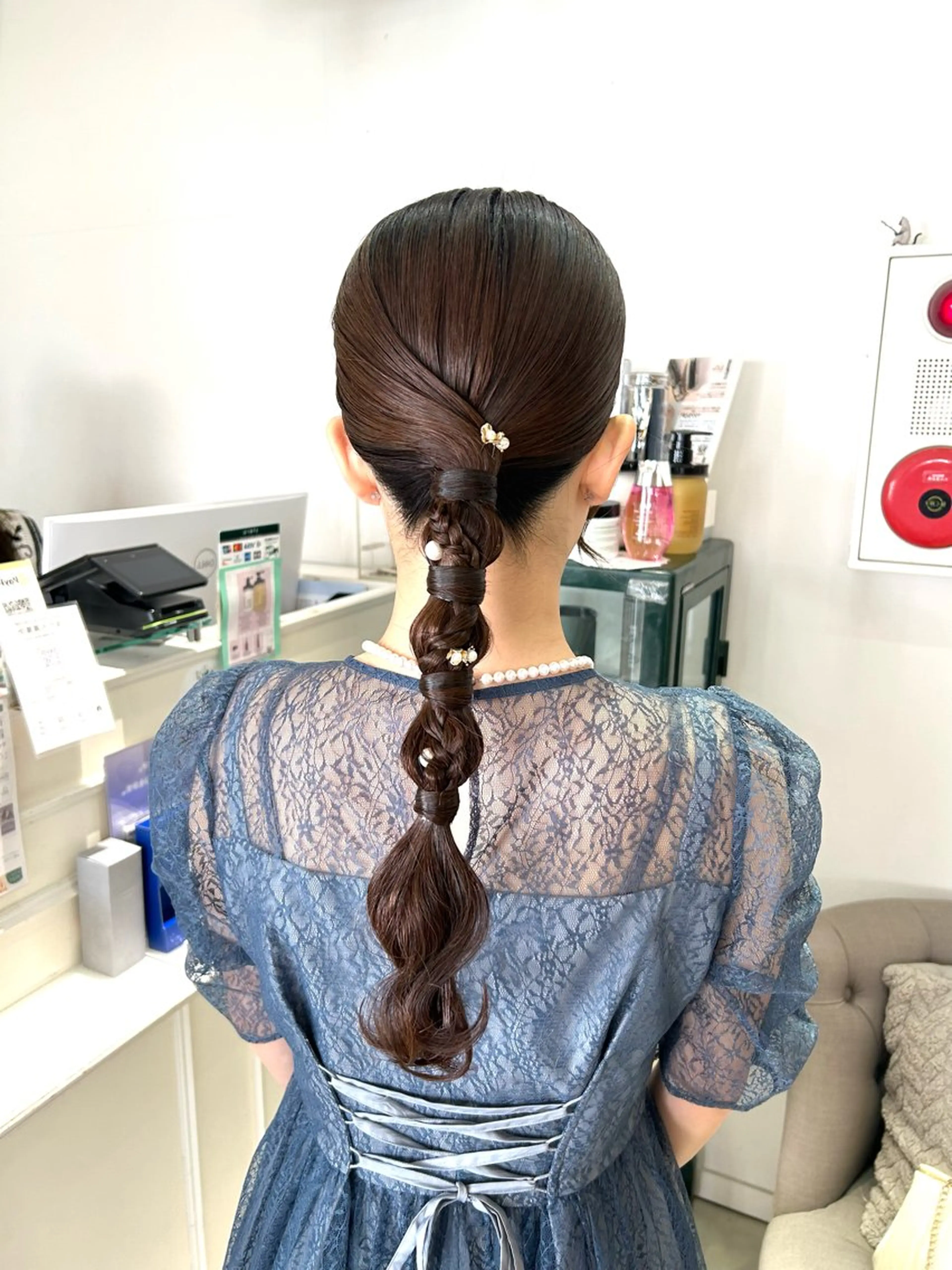 ロング カラー ヘアアレンジ ヘアセット 吉水 彩乃 /ボブ/艶感カラーのヘアスタイル