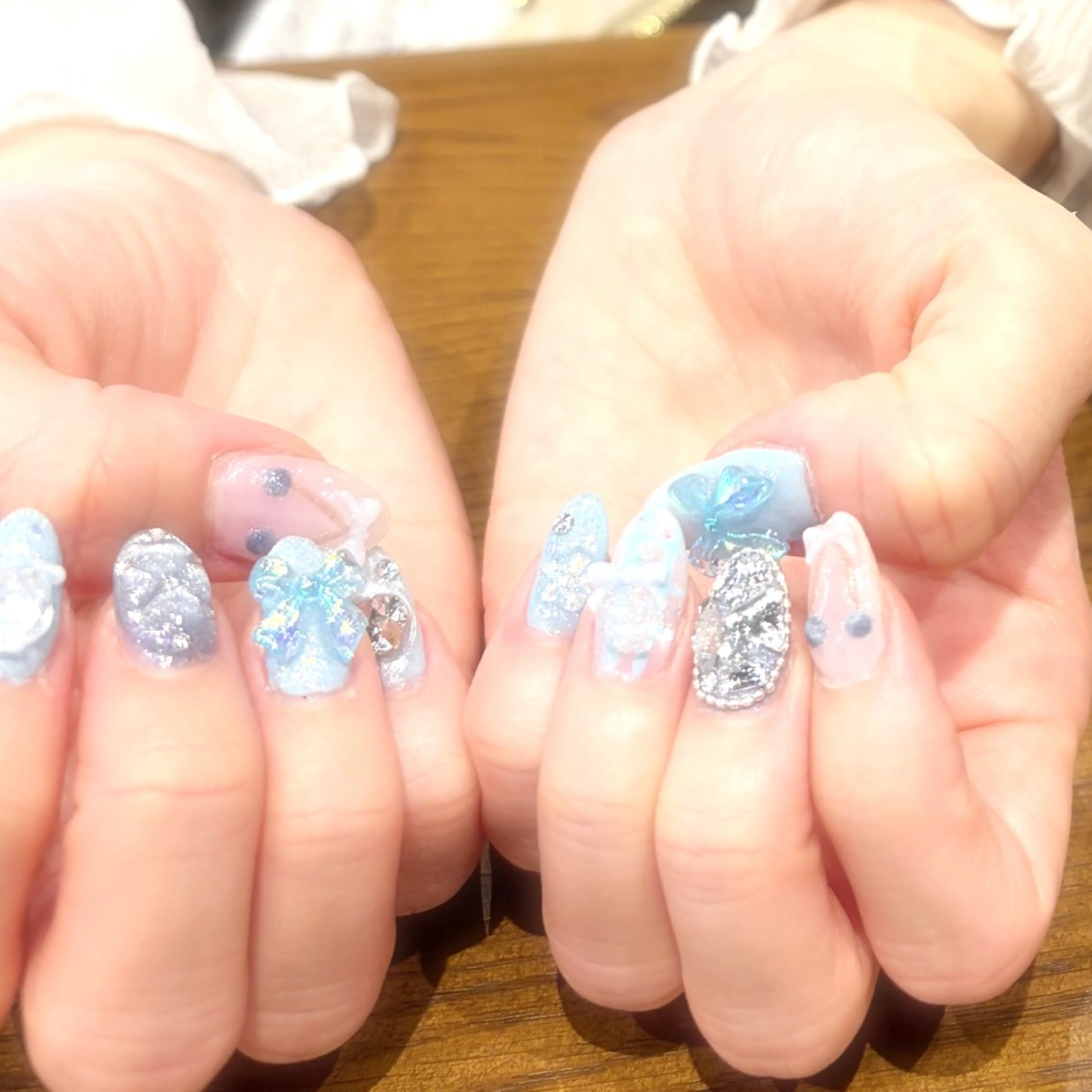 ネイル ブルー 持ち込み 春ネイル りな 🐵🍌💅のネイルデザイン