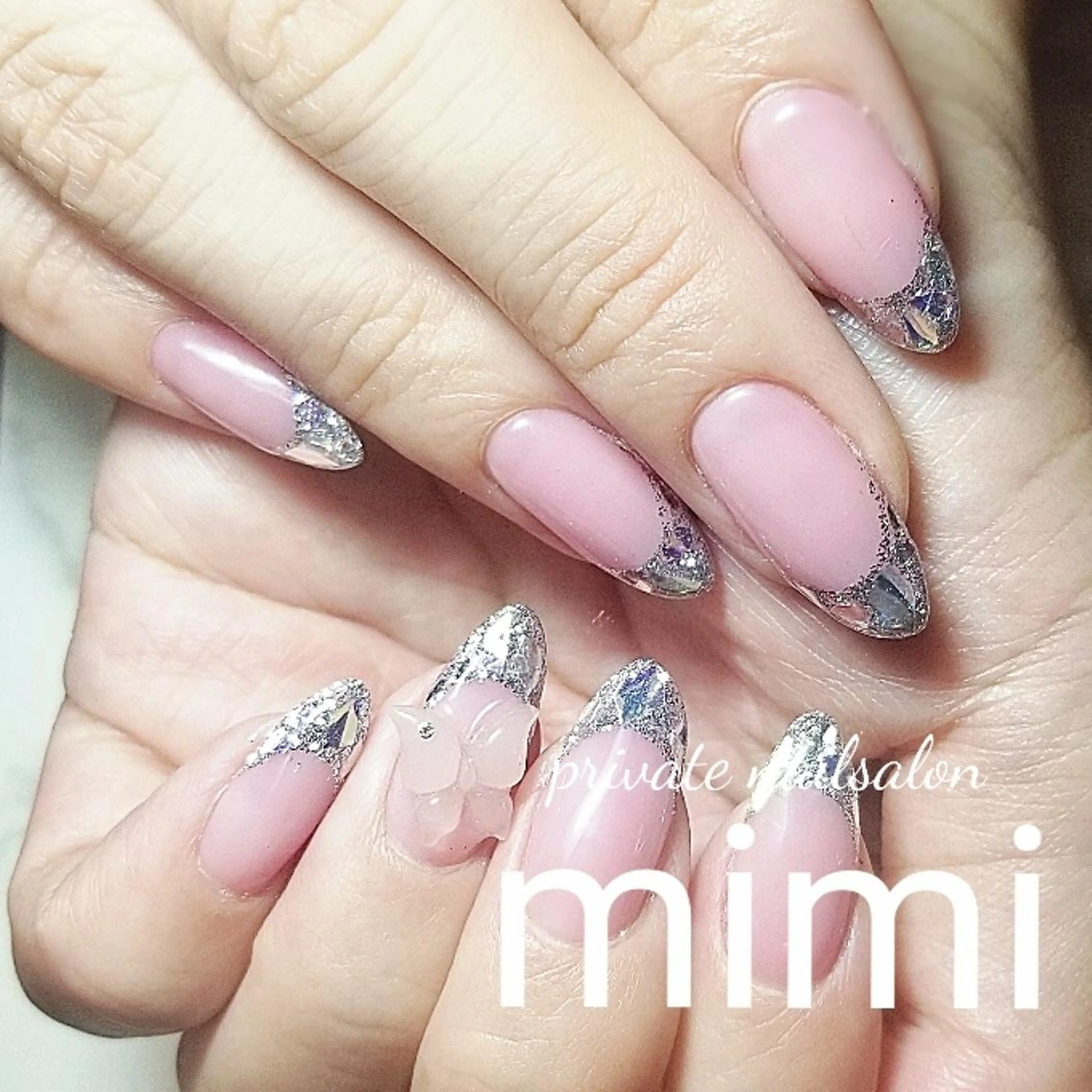 ネイル フレンチネイル ガラスフレンチ 博多ネイル ｍｉｍｉのネイルデザイン