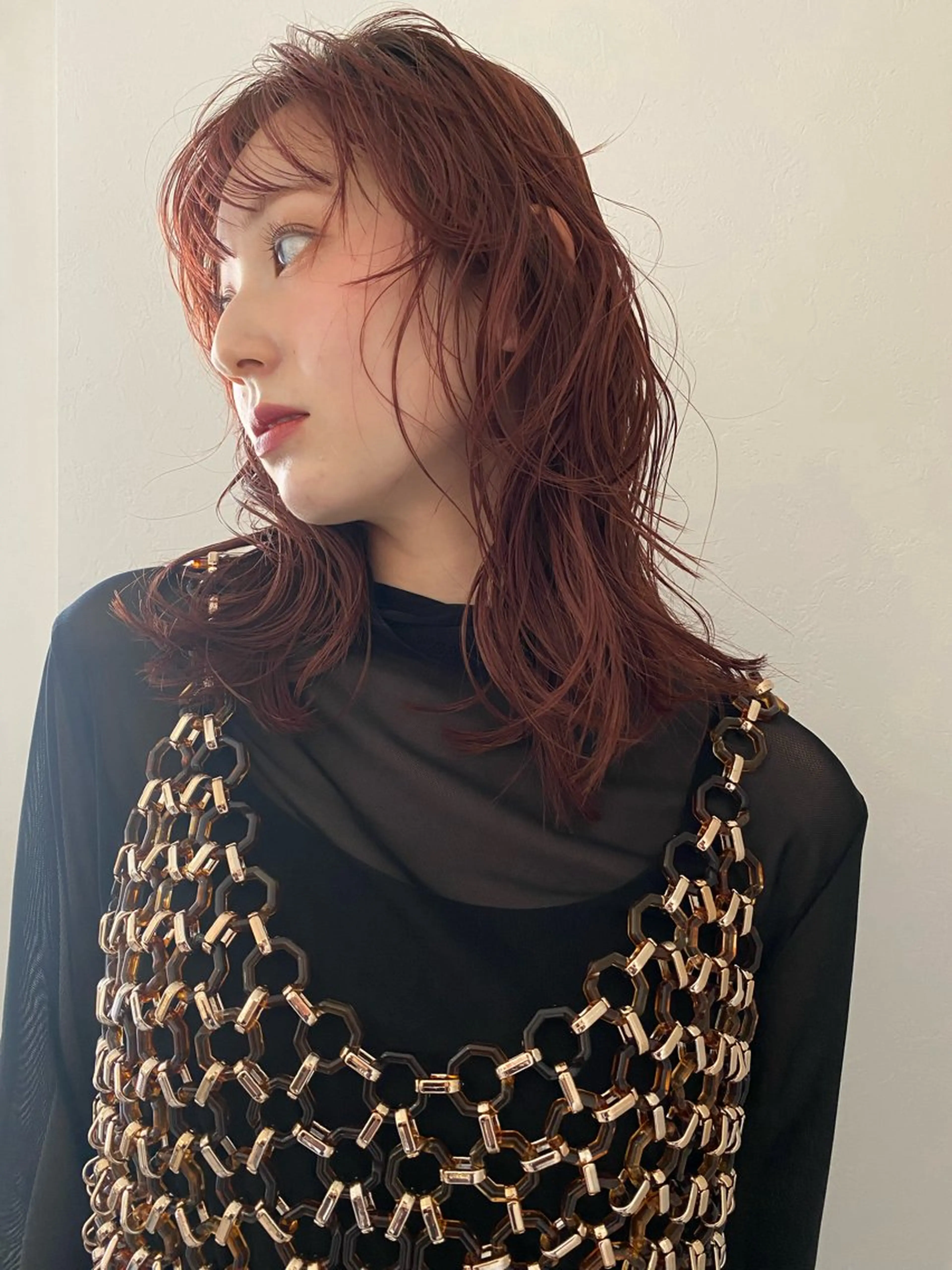 ミディアム カラー パーマ ミディアムレイヤー ミディアムパーマ レイヤーカット ニュアンスパーマ カット ヘアカラー トリートメント 森貴裕/ベージュ/ パーマ/オリーブのヘアスタイル