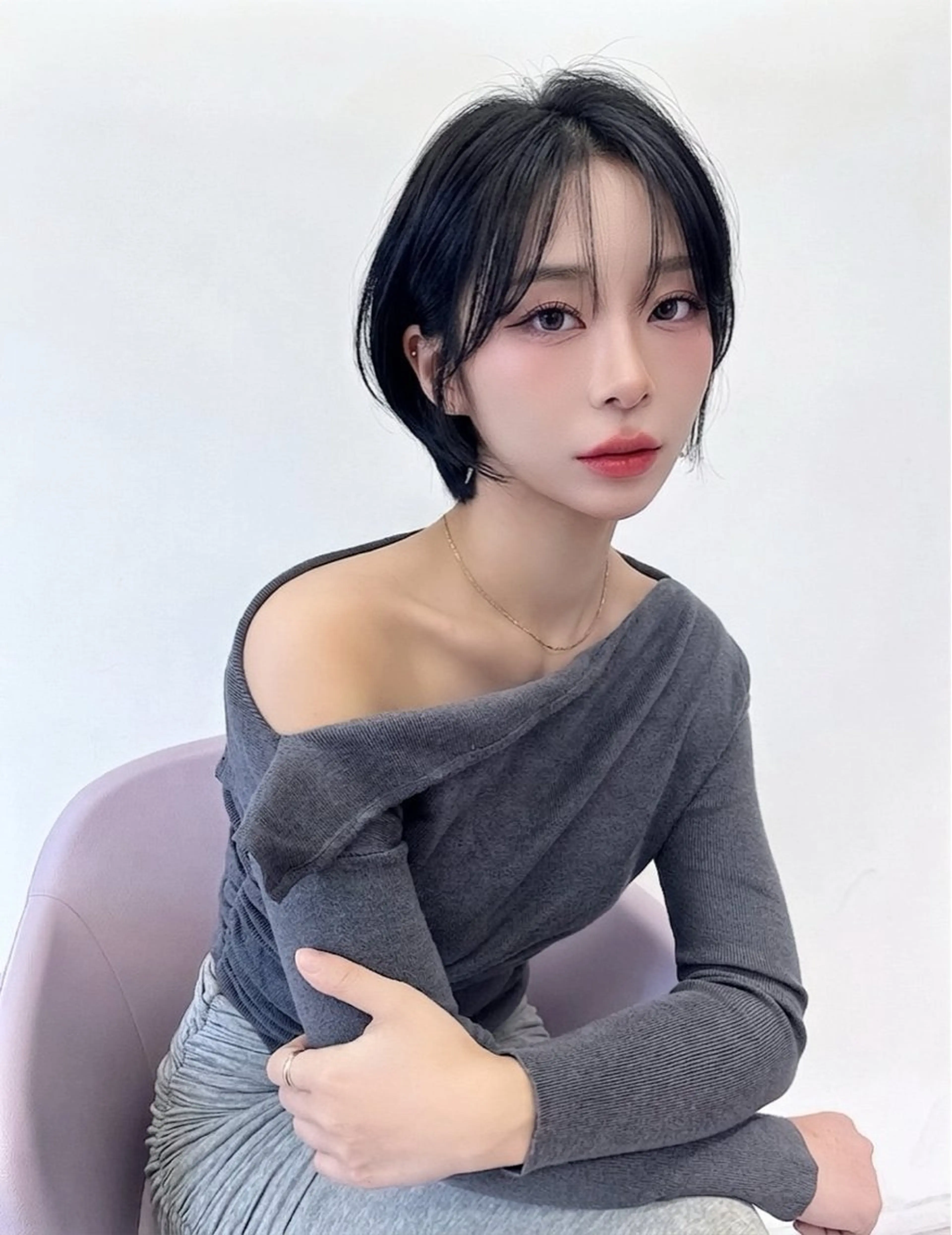 ショート カラー カット ヘアカラー トリートメント レイヤー/髪質改善 /透け感カラー/艶髪のヘアスタイル