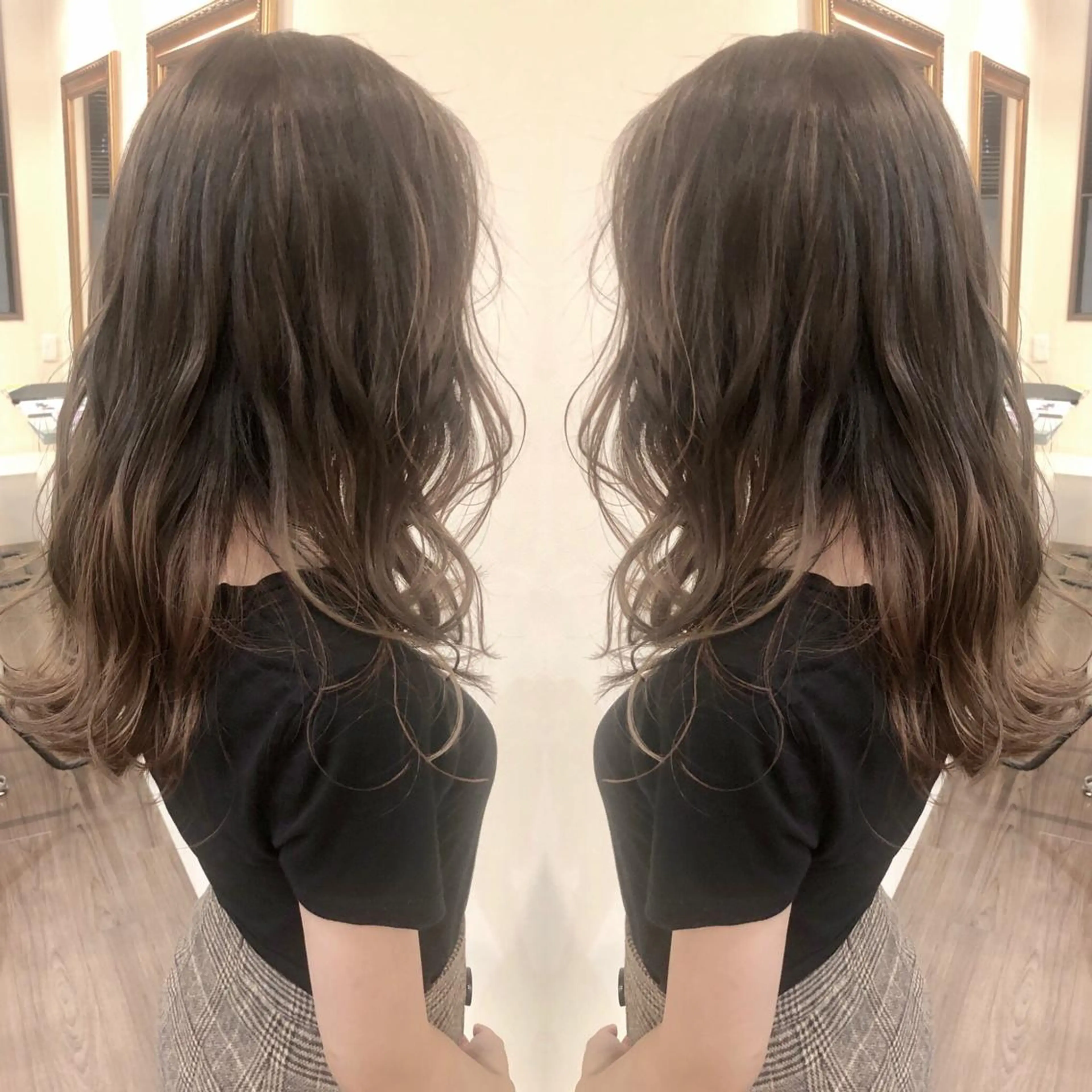 セミロング カラー ヘアカラー 宮下 耕平のヘアスタイル