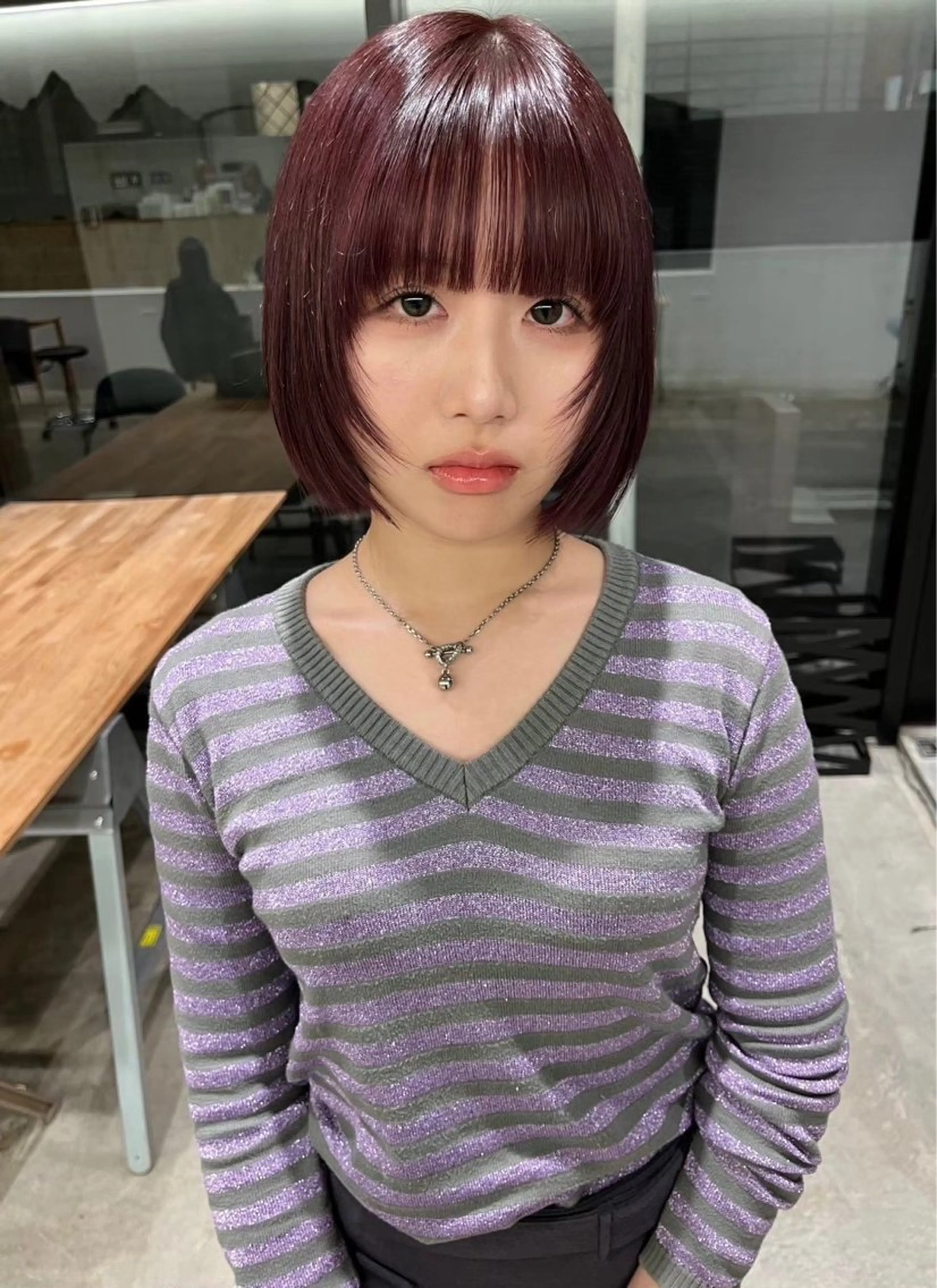 ショート カラー ボルドーカラー レイヤーカット 似合わせカット yuuna/ ハッシュカット🎀のヘアスタイル