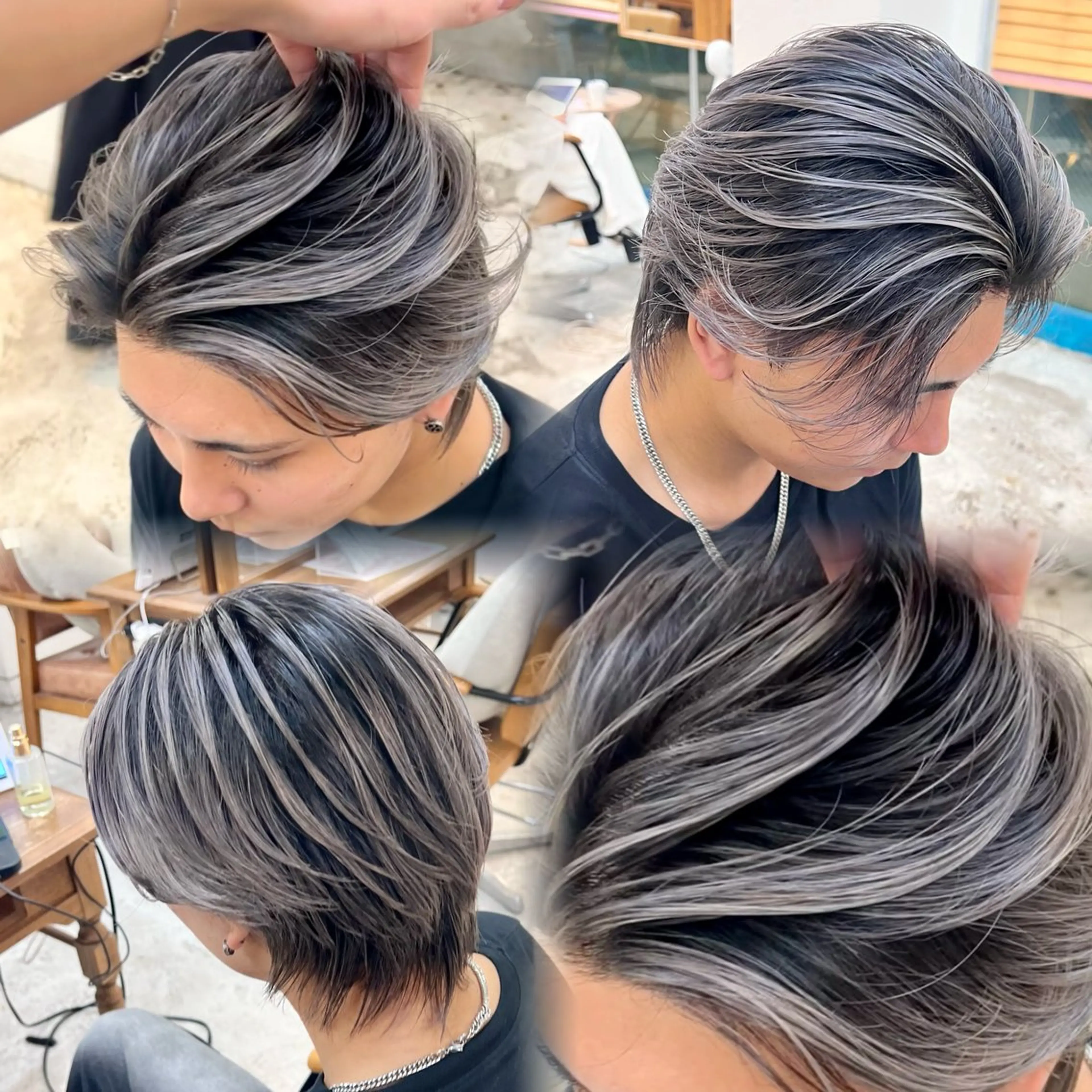 ショート カラー メンズ バレイヤージュ/ シャドウルーツ/安室のヘアスタイル