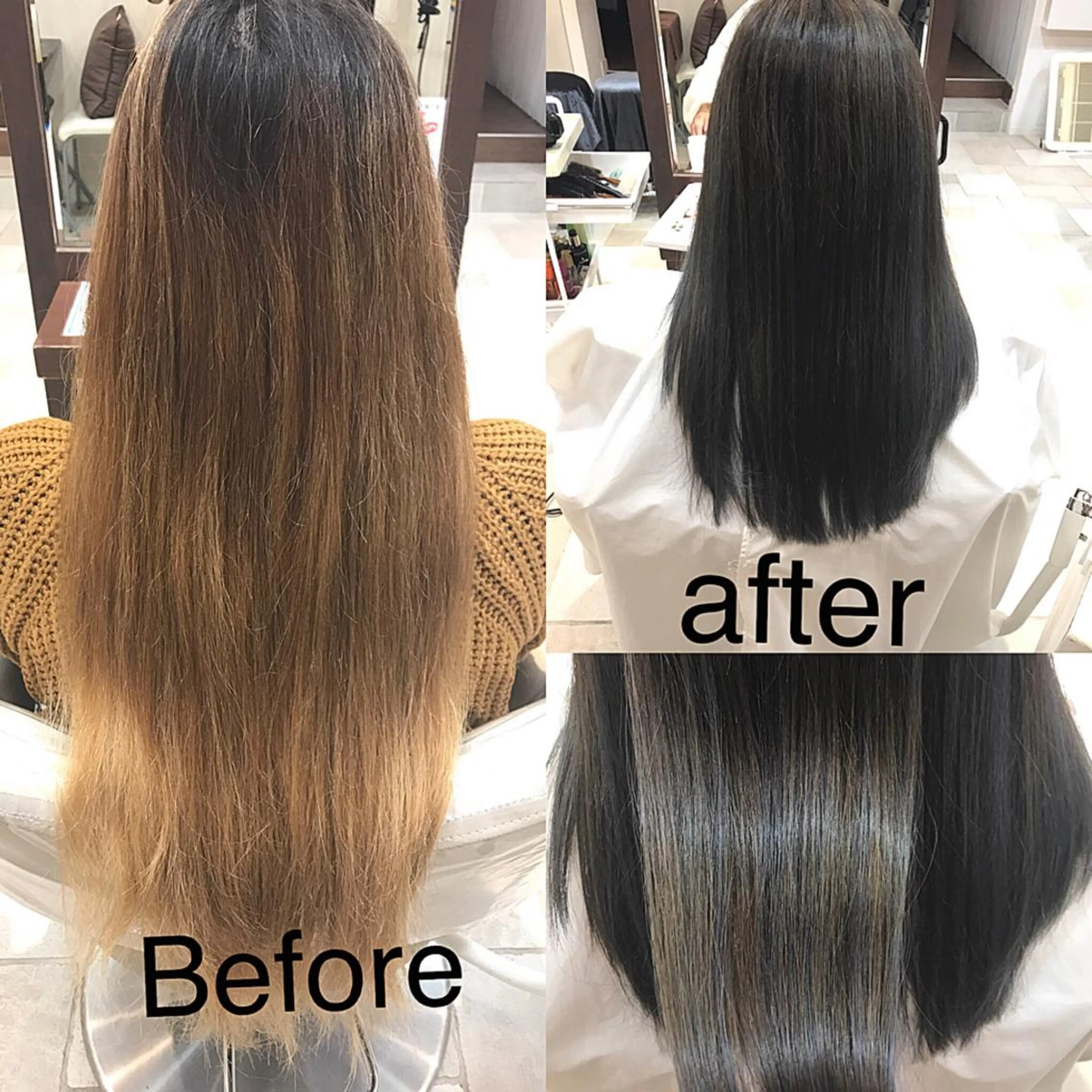 カラー アッシュ ブルーカラー ブルーアッシュ ハイライトカラー オレンジ ヘアカラー トリートメント 島袋 ナオユキのヘアスタイル