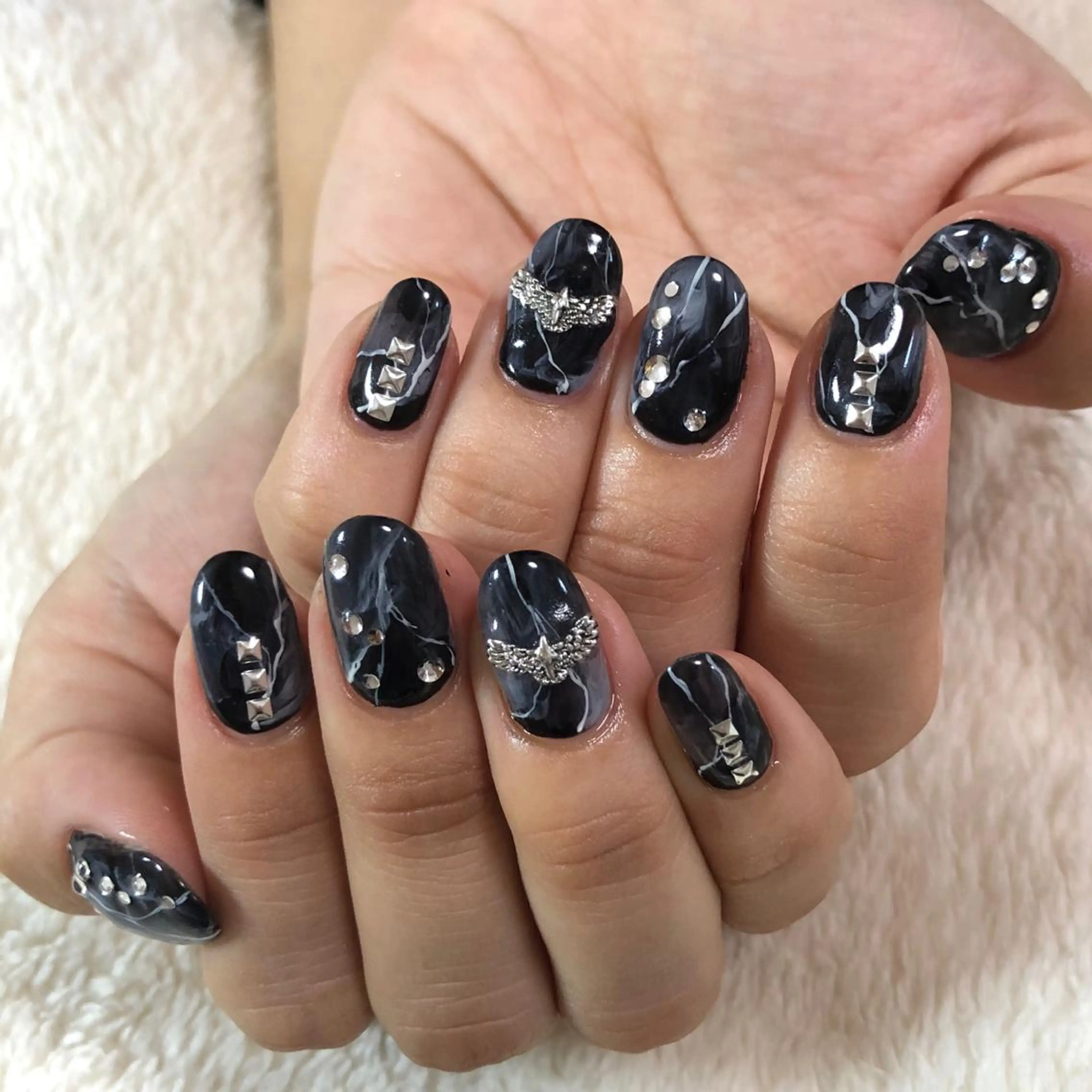 ネイル 大理石ネイル(マーブル) ハンドネイル MAYME TAMAKIのネイルデザイン