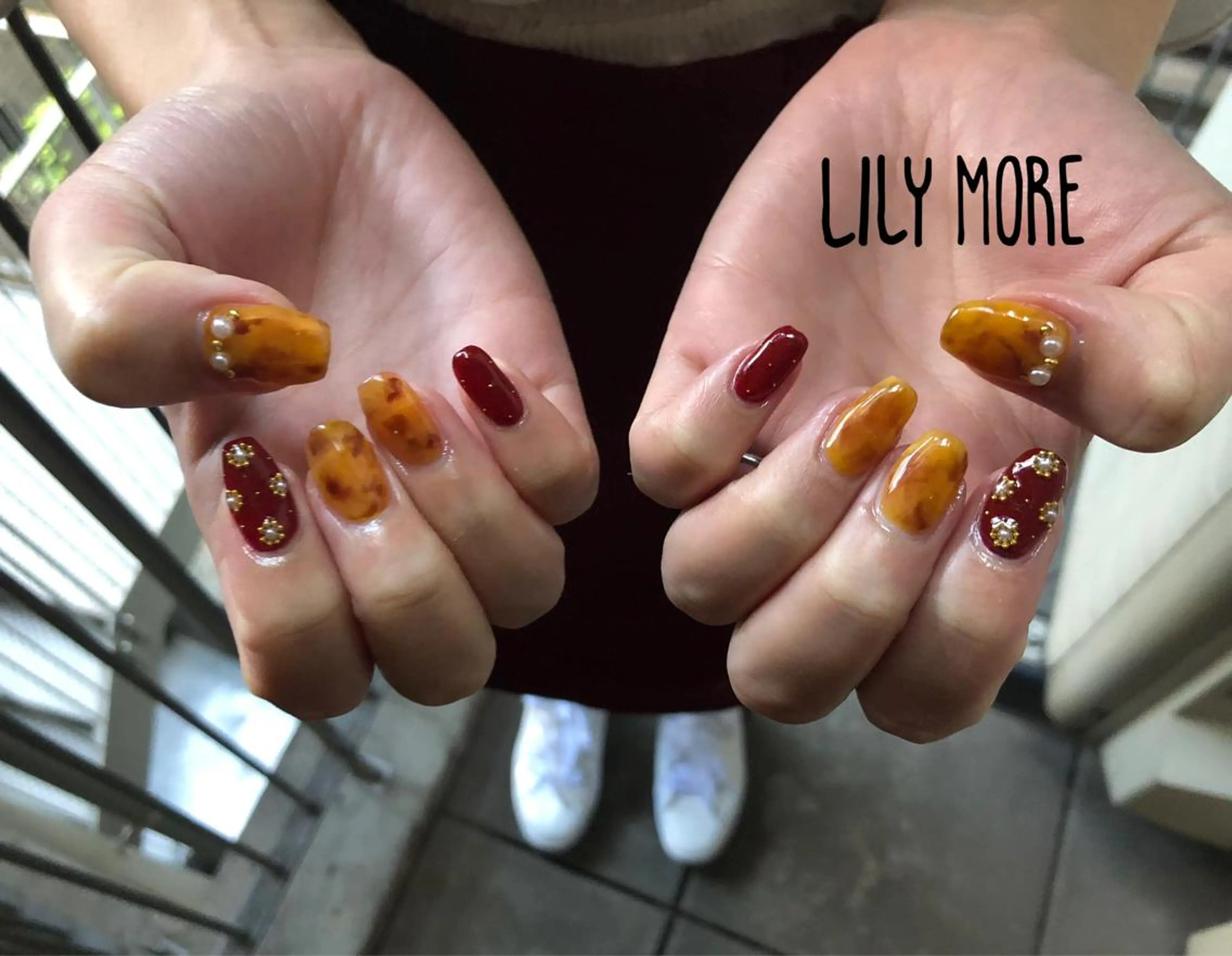 ネイル べっ甲ネイル Lily closetのネイルデザイン