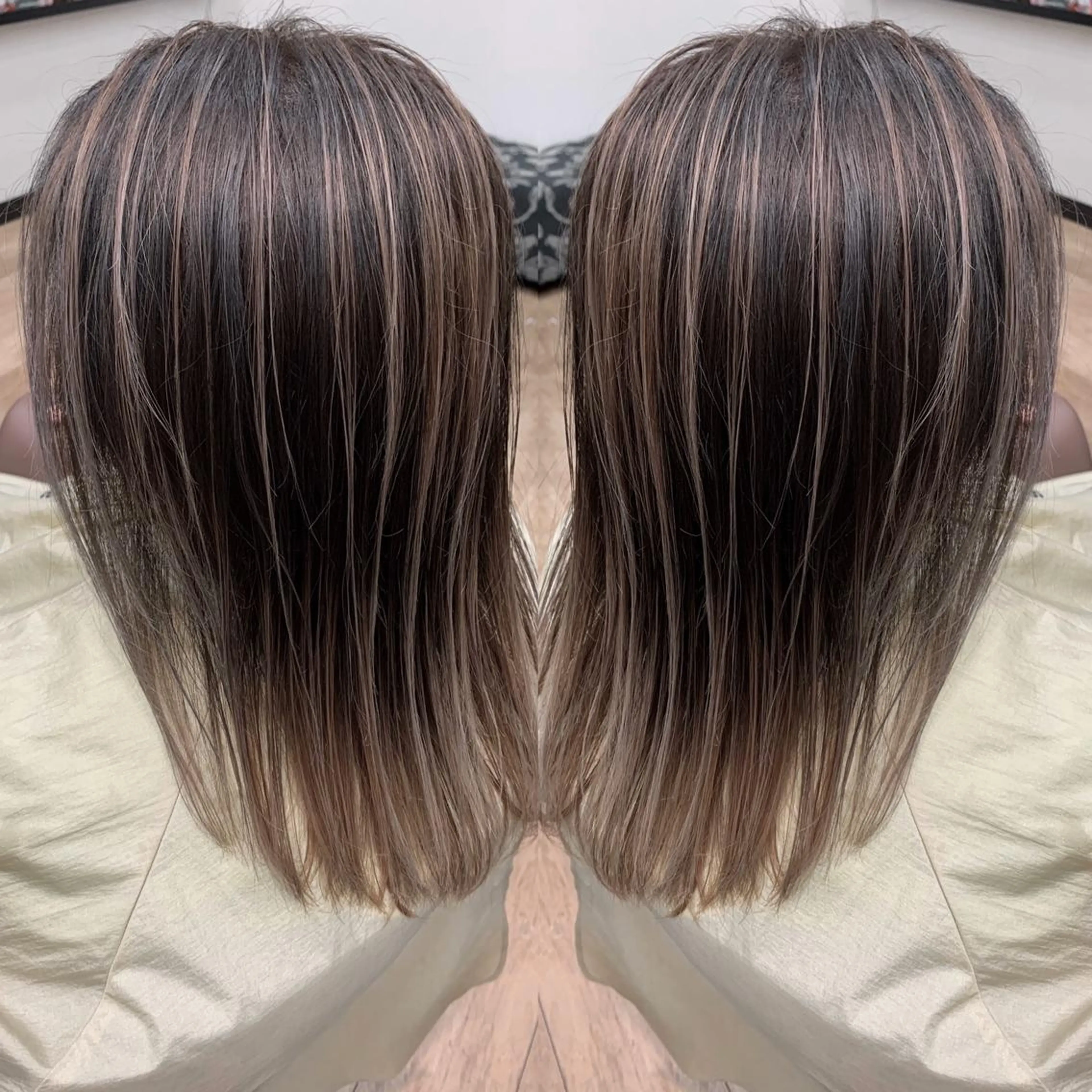 セミロング カラー 山本 貴弘のヘアスタイル