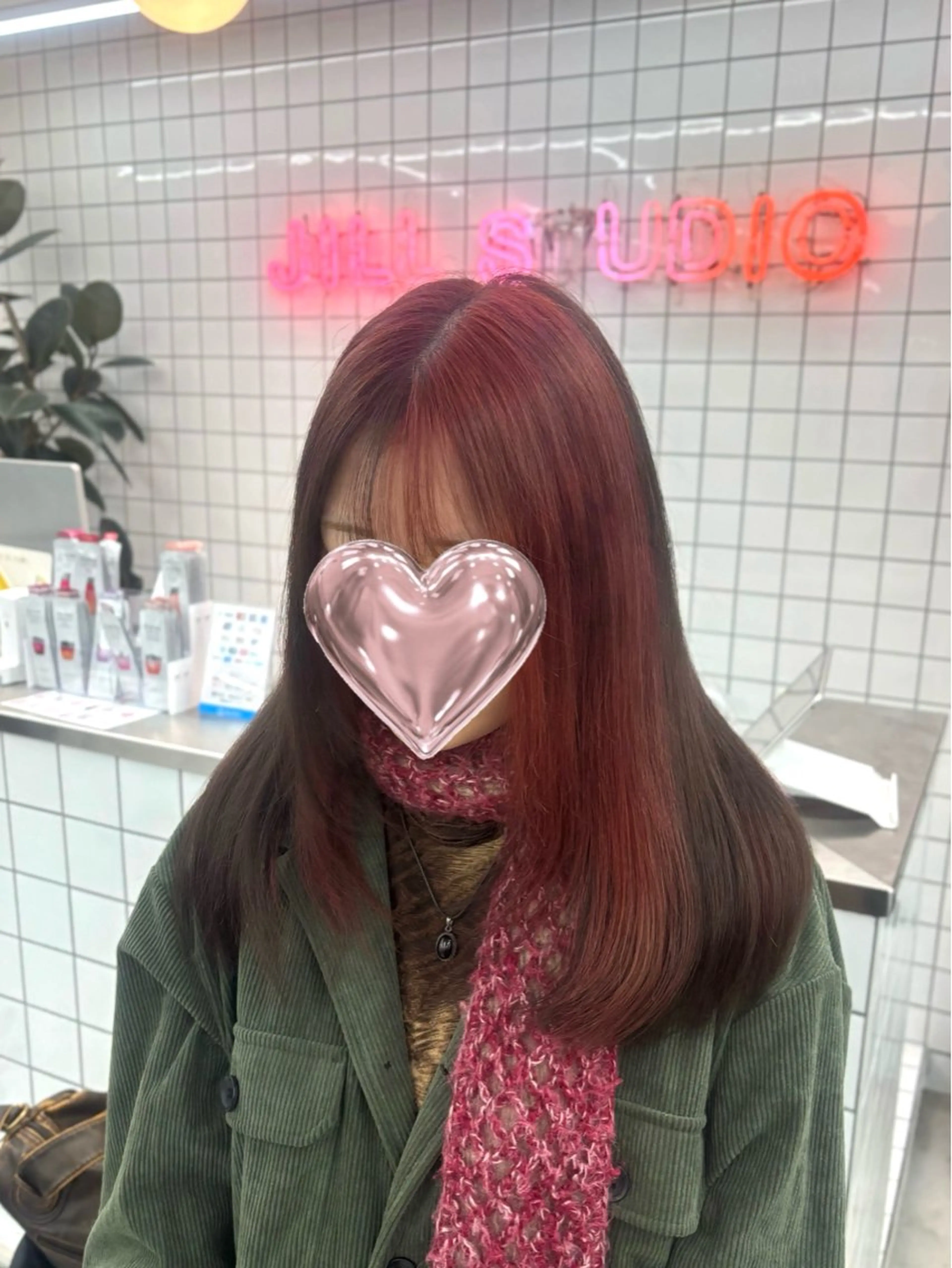ロング カラー ブラウンカラー デザインカラー オレンジ レッドカラー 🌟ゆりあ🌟 JILLSTUDIOのヘアスタイル