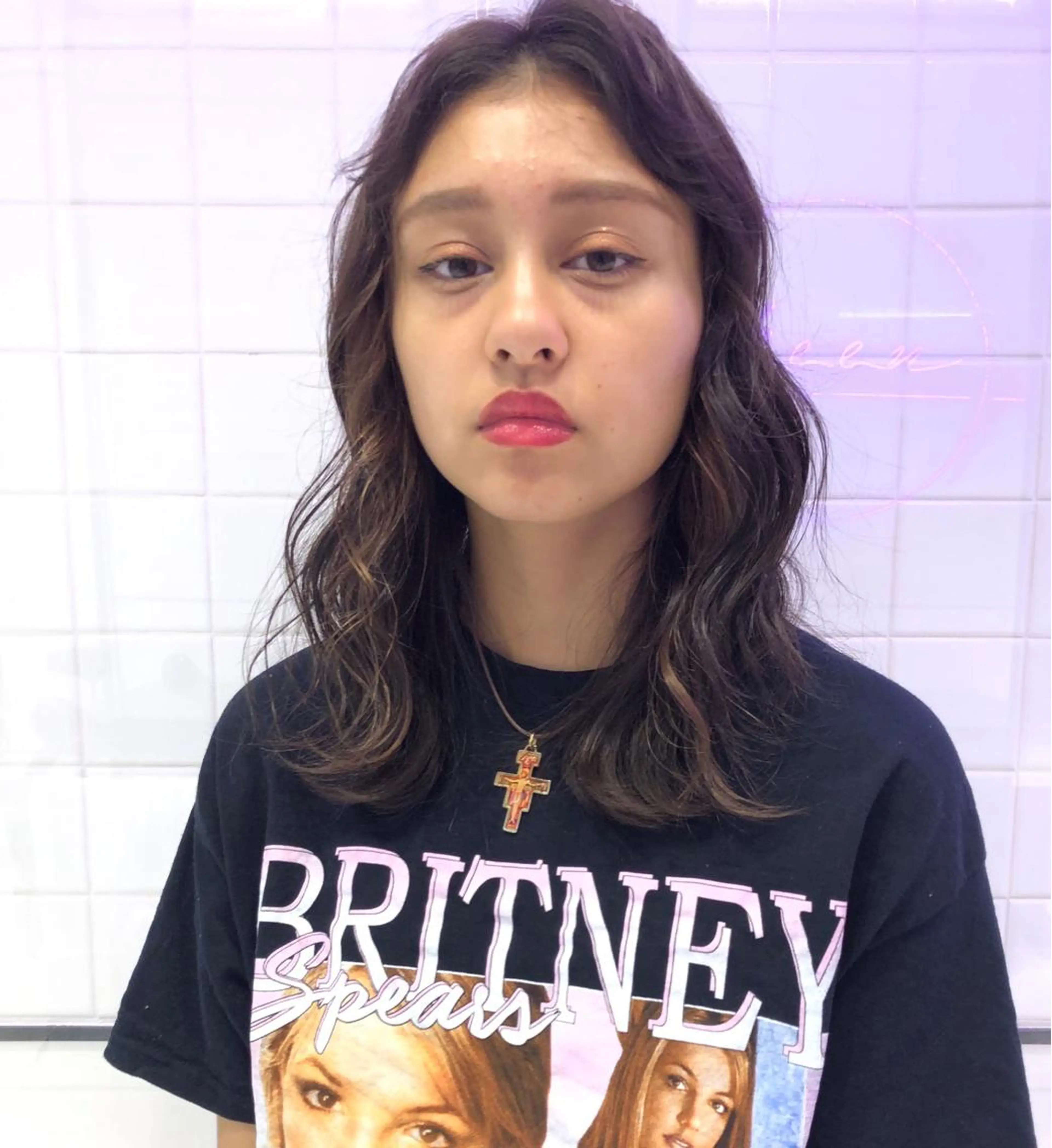 ミディアム カラー ハイライトカラー ハイライト カット ヘアカラー 相川 愛実のヘアスタイル