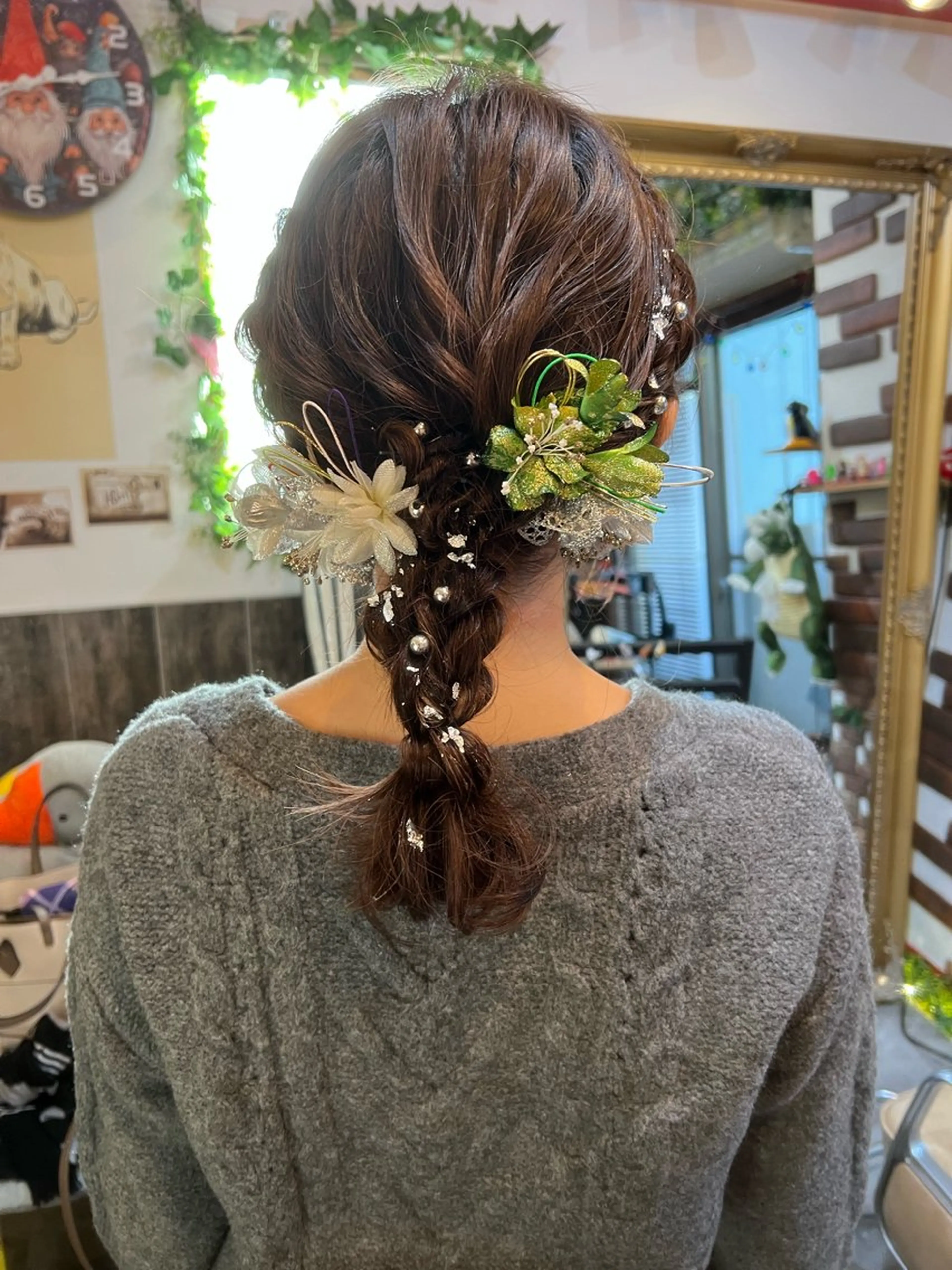 セミロング ヘアアレンジ 成人式 ヘアセット カラーパティシエ facce🌼ikoのヘアスタイル