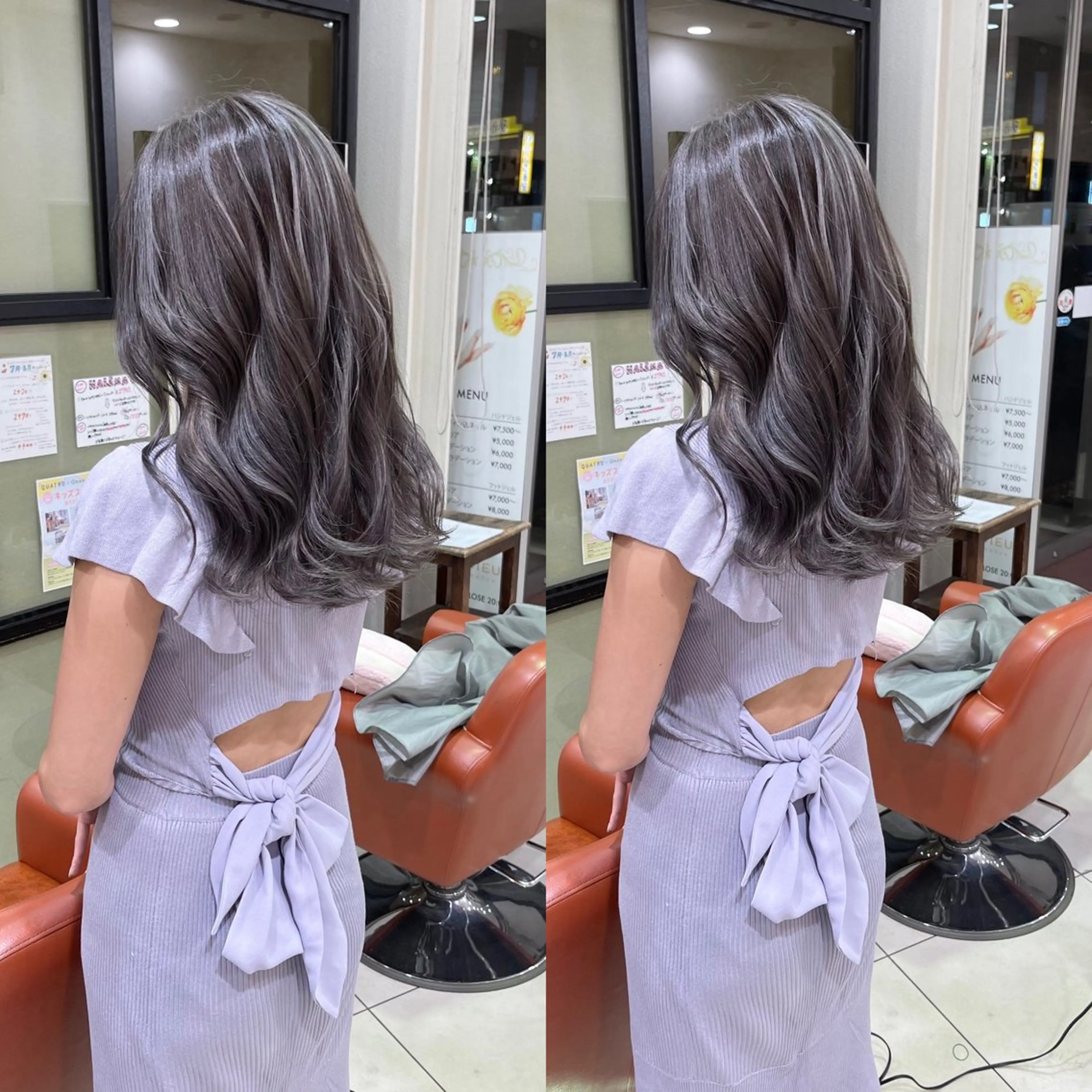 セミロング ヘアカラー トリートメント Y Uのヘアスタイル