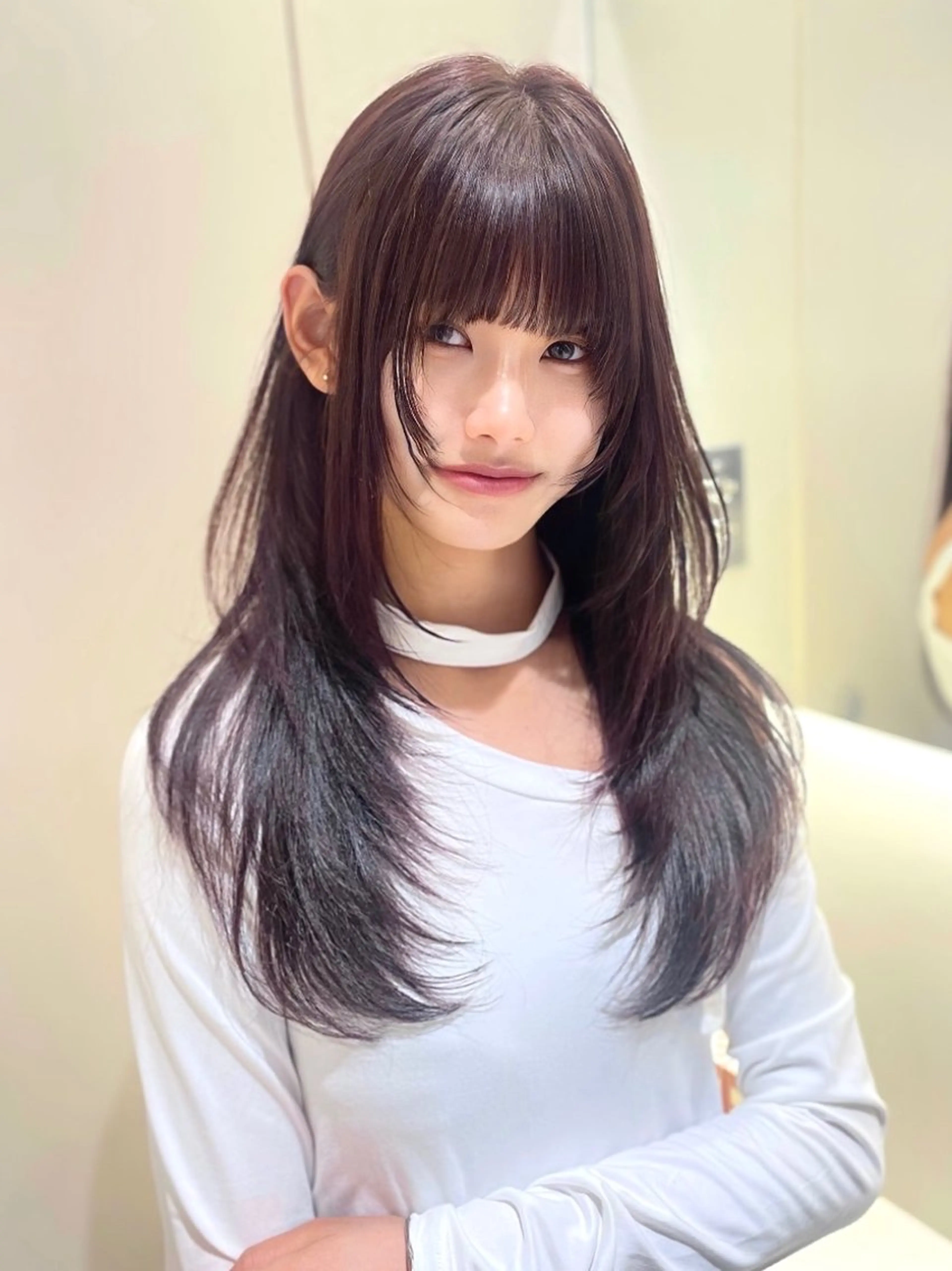 ロング カラー ヘアアレンジ カット トリートメント ヘッドスパ ヘアセット 韓国ヘア/レイヤー Londエレンのヘアスタイル