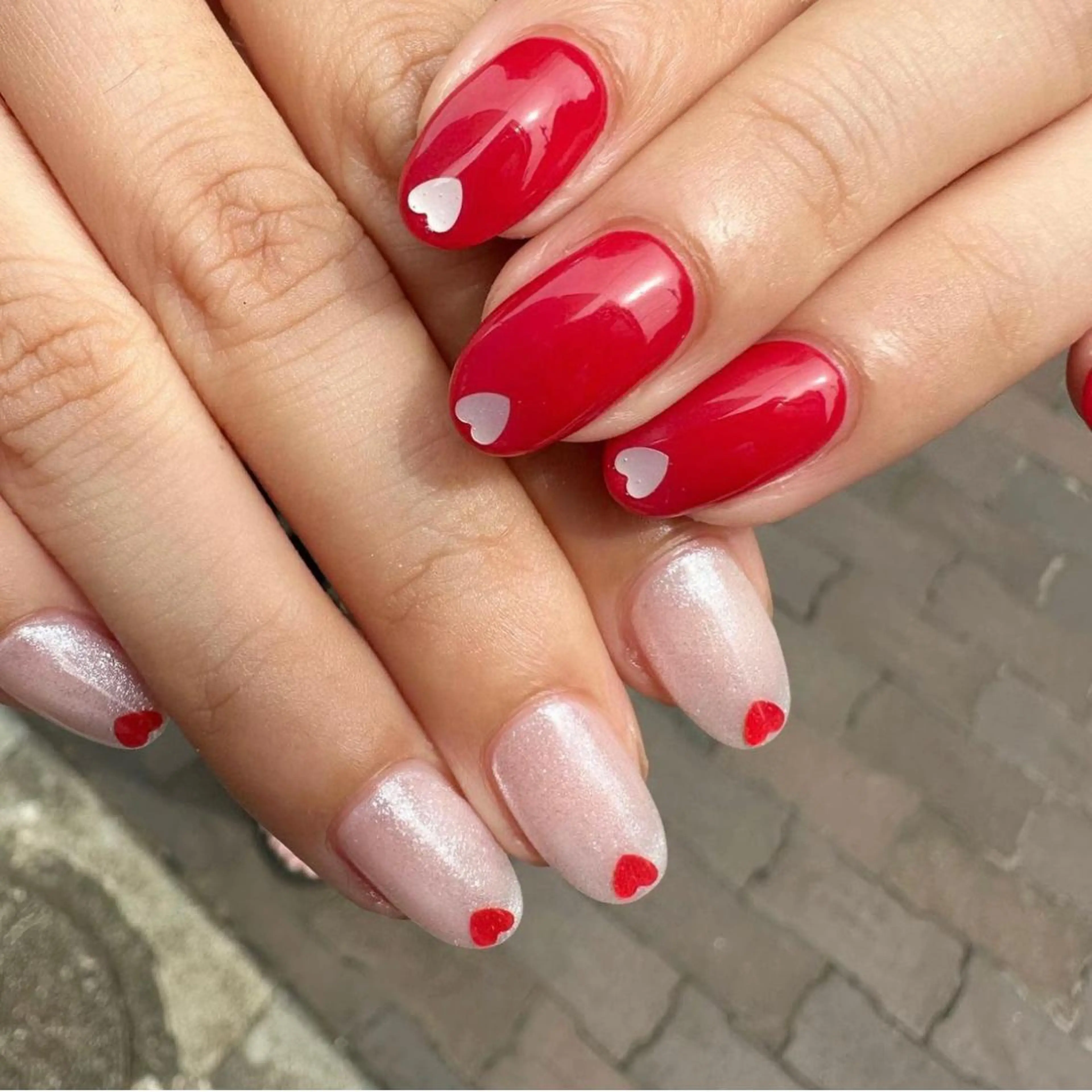 ネイル クリアネイル ハート 氷ネイル・うるうるネイル 韓国ネイル ニュアンスネイル 🪞KAPE NAIL 🪞のネイルデザイン