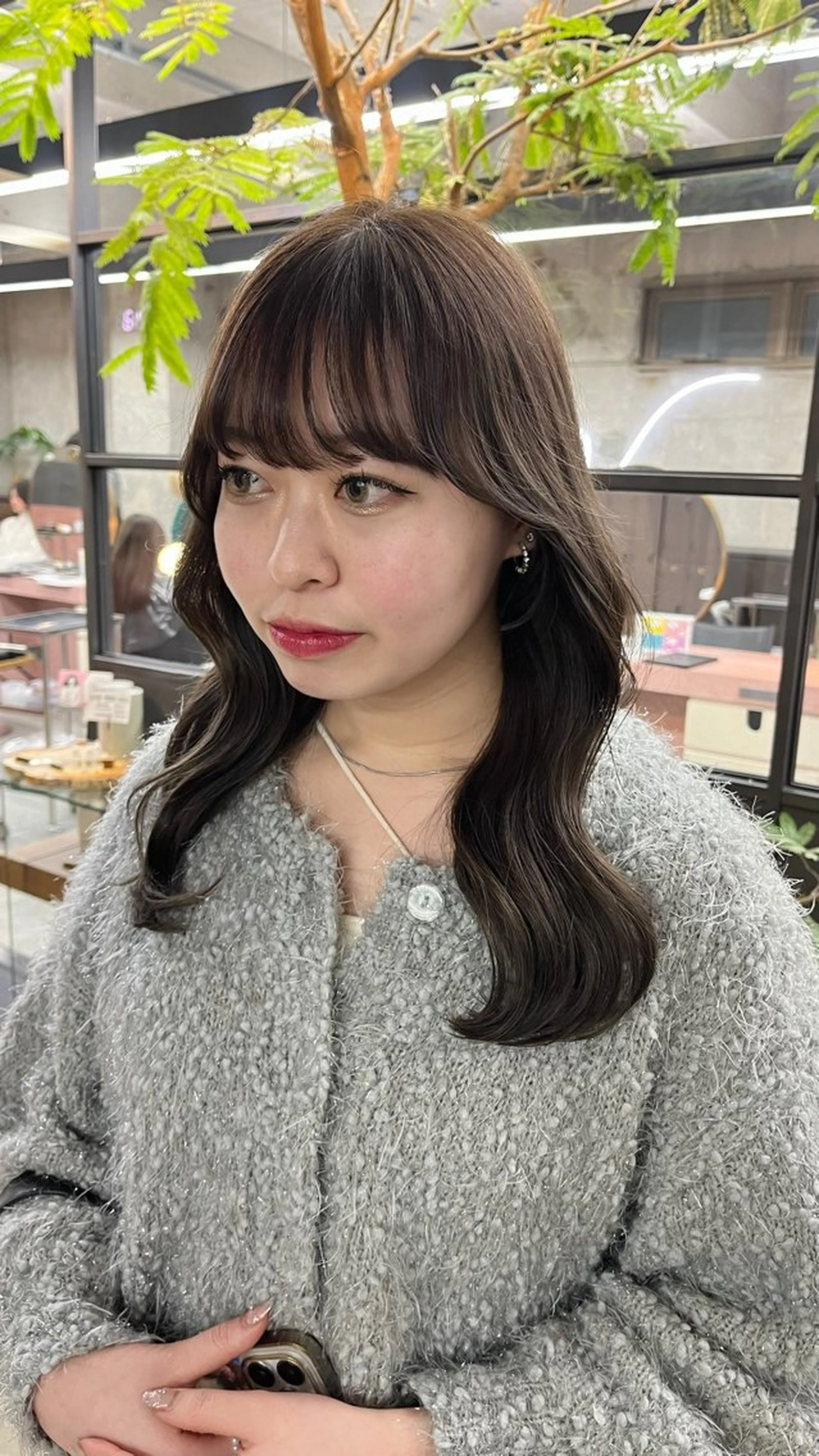 ロング カット ヘアカラー オリーブ/レイヤー/ 酸性ストレート/ゆなのヘアスタイル