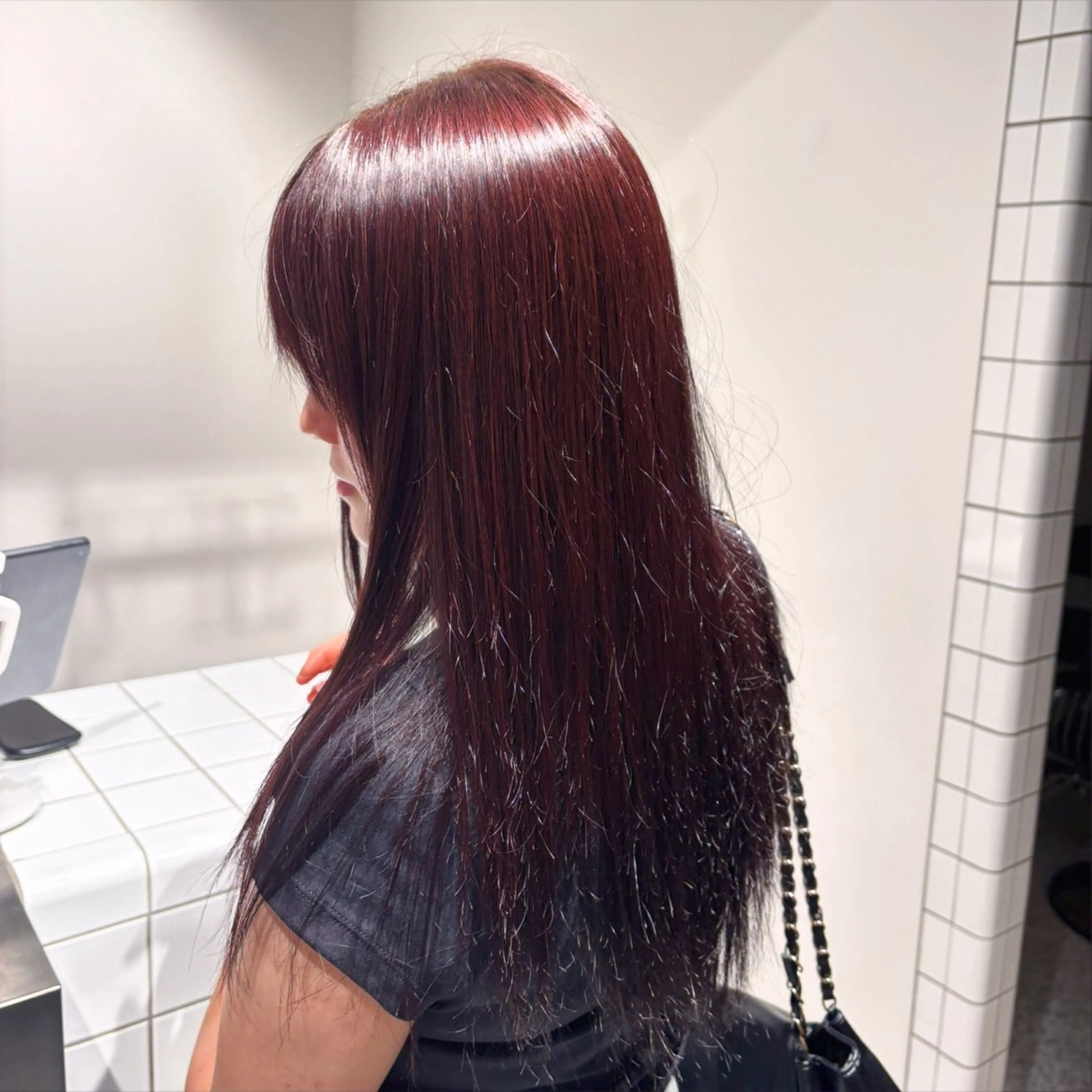 ロング ヘアカラー 中山 ちかのヘアスタイル