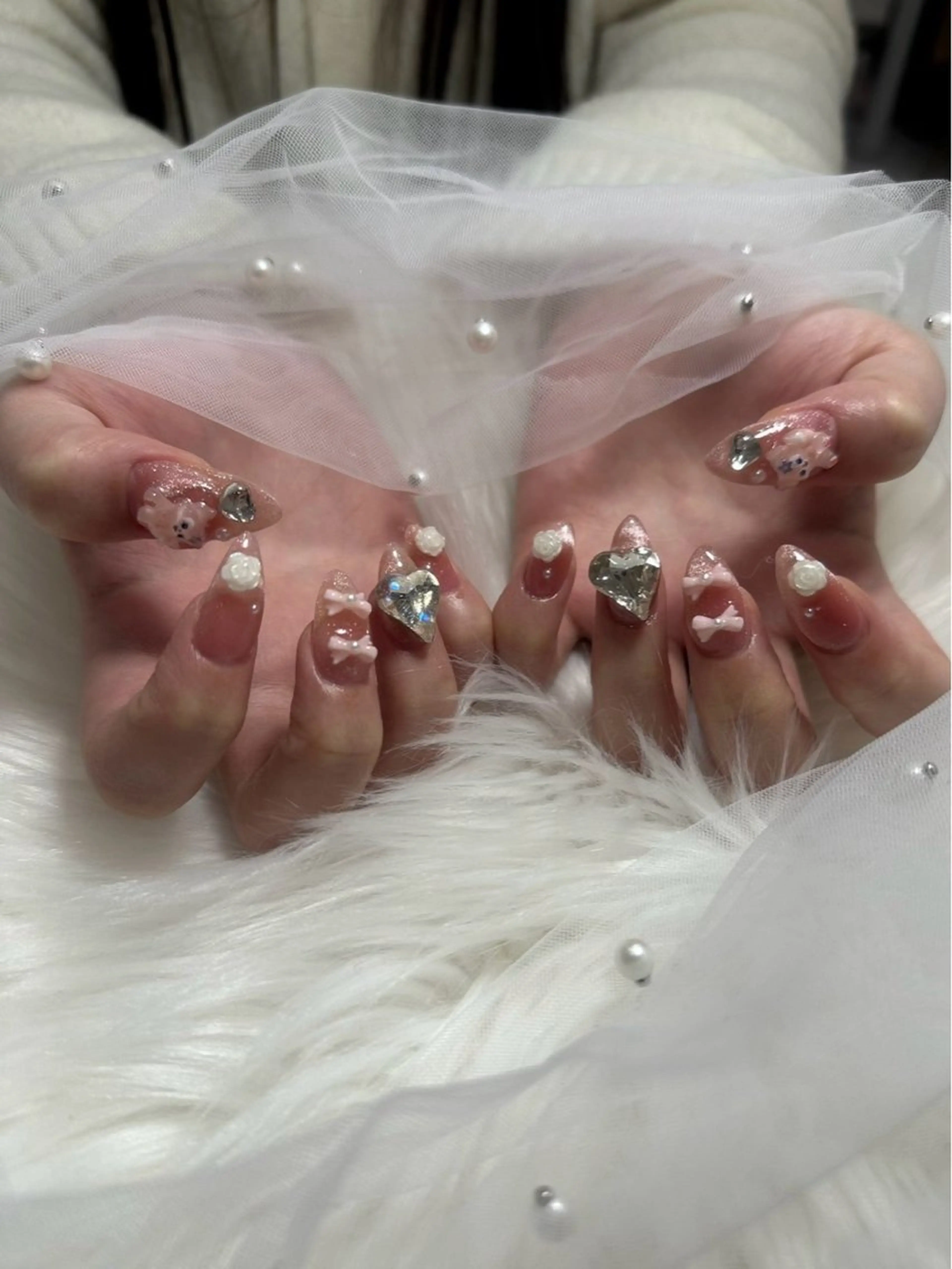 ネイル 長さ出し フットネイル ジェルネイル 韓国ネイル マグネットネイル #Amin nail salonのネイルデザイン