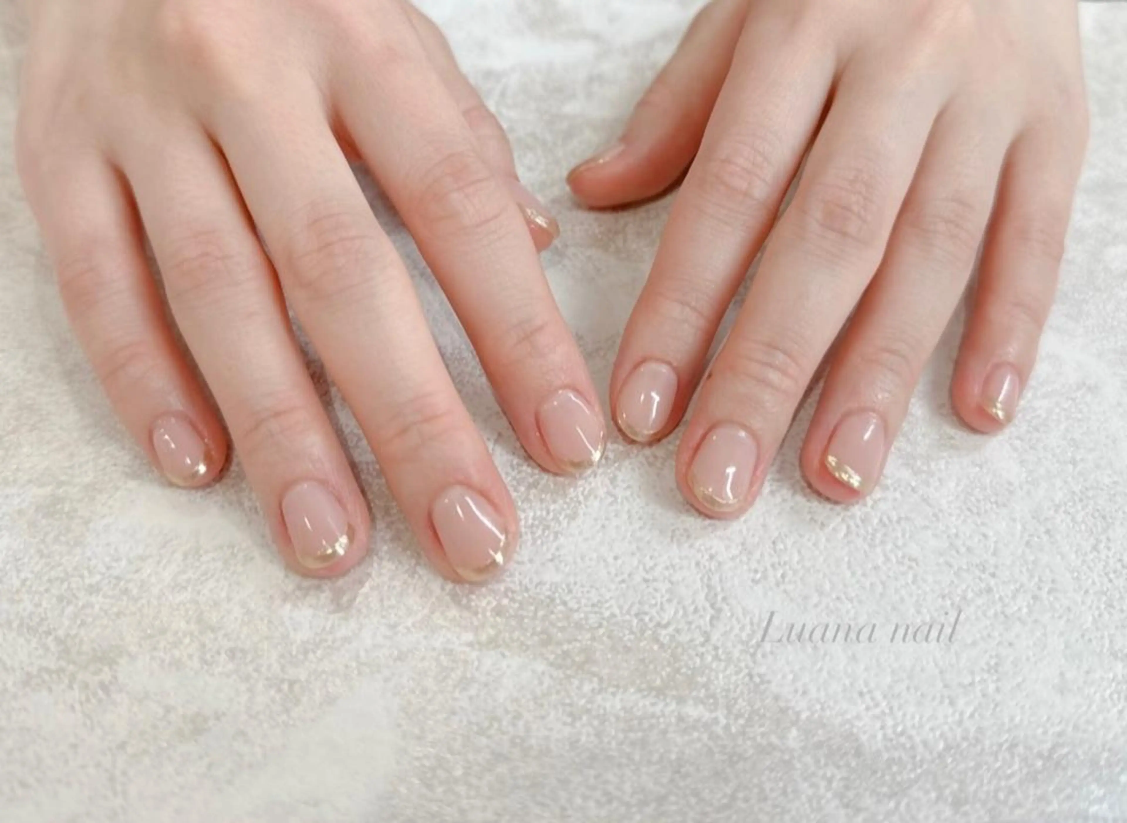 ショート ネイル フレンチネイル ミラーネイル ブライダルネイル Luana nail (ルアナネイル)のネイルデザイン