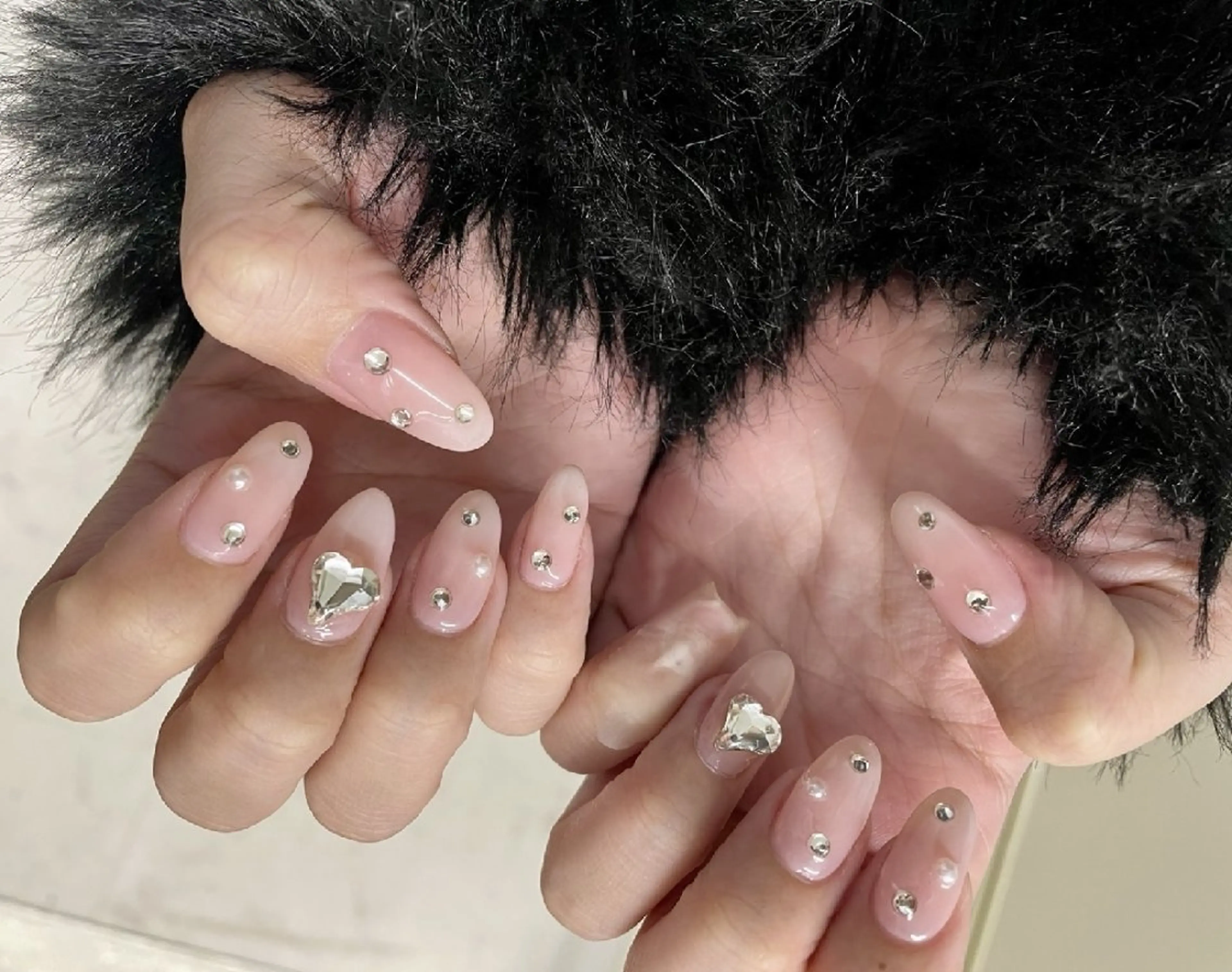 ネイル ストーンネイル ワンホンネイル ハンドネイル ハンドケア 心斎橋Salon Epokkuのネイルデザイン