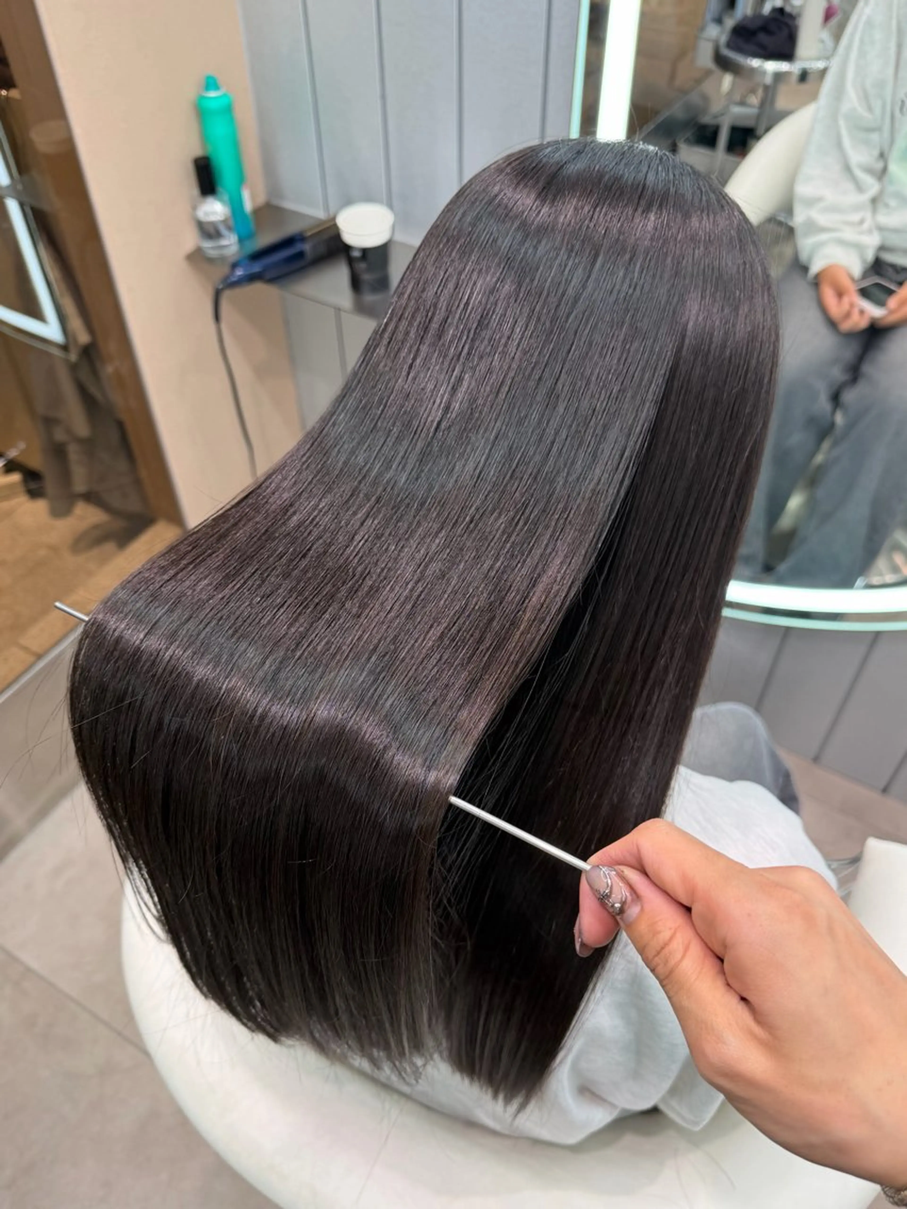 ロング ヘアアレンジ 顔まわりレイヤー 顔周りカット ハッシュカット 髪質改善 韓国風ヘア 縮毛矯正 トリートメント ヘアセット 大宮縮毛矯正🩵 レイヤー 佐藤和のヘアスタイル