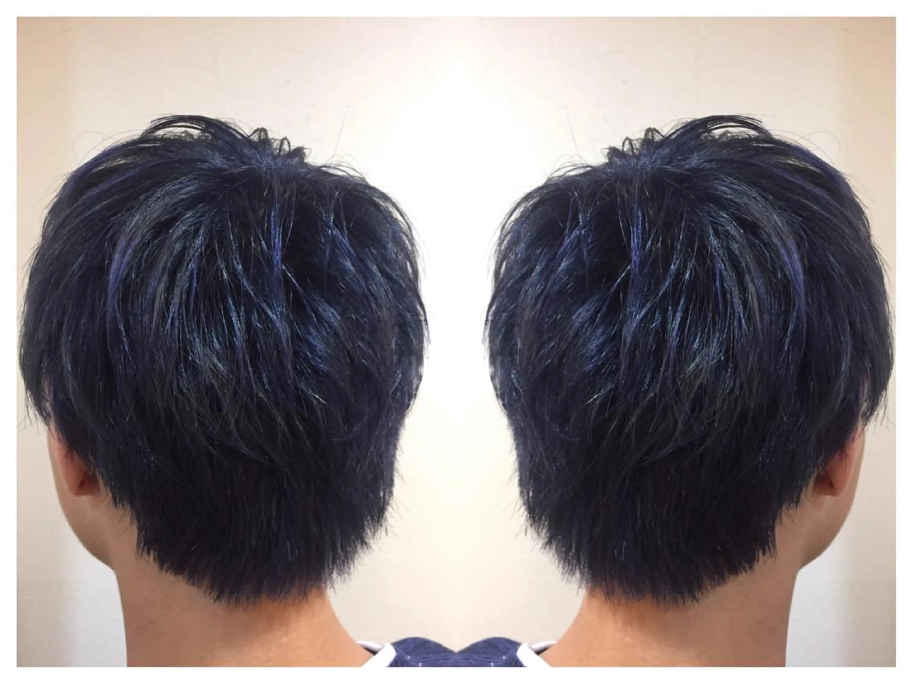 ショート カラー メンズ グラデーションカラー ネイビーカラー ヘアカラー 髪質改善/痛ませ ないカラー/西村航大のヘアスタイル