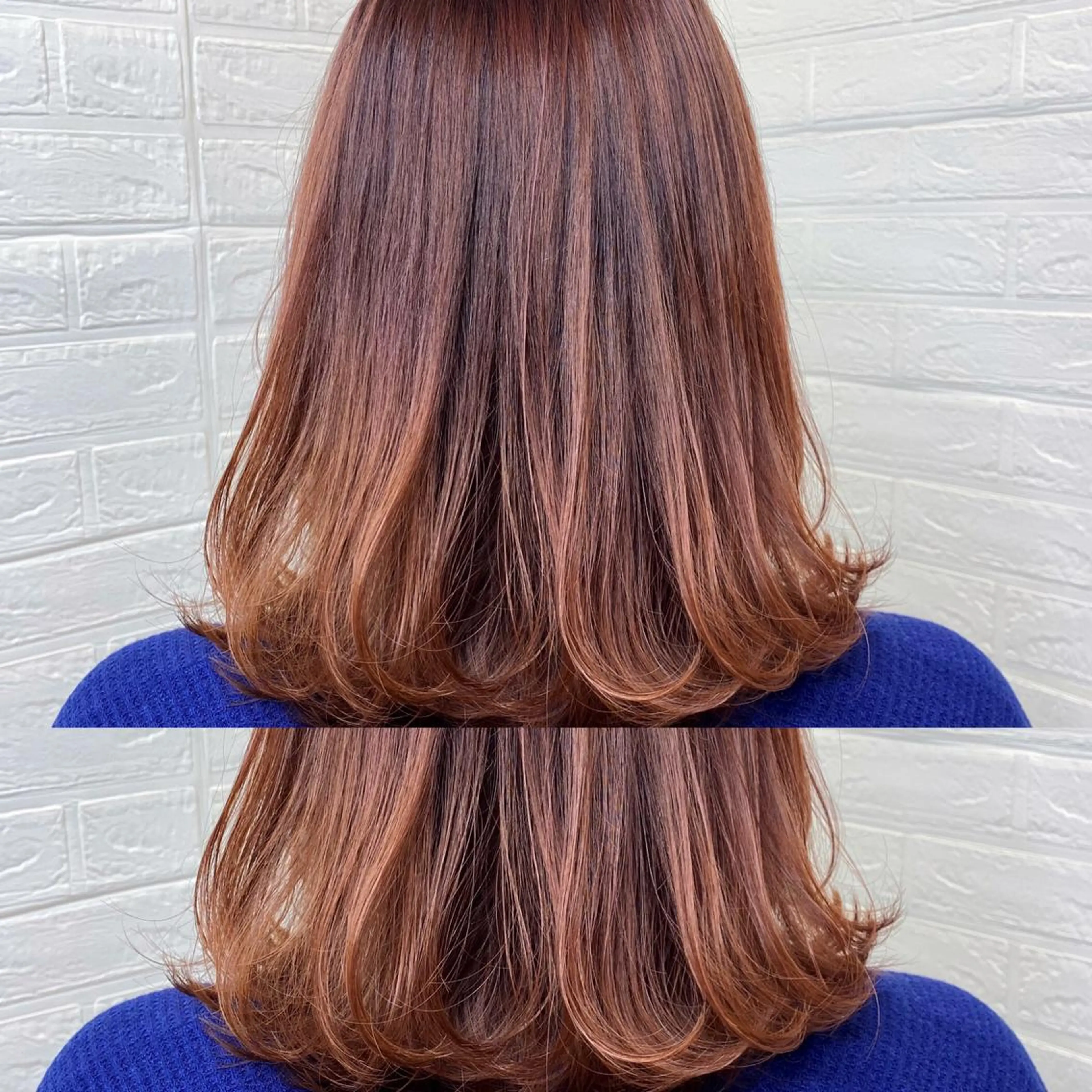 ミディアム カラー カット ヘアカラー 齋藤 らいのヘアスタイル