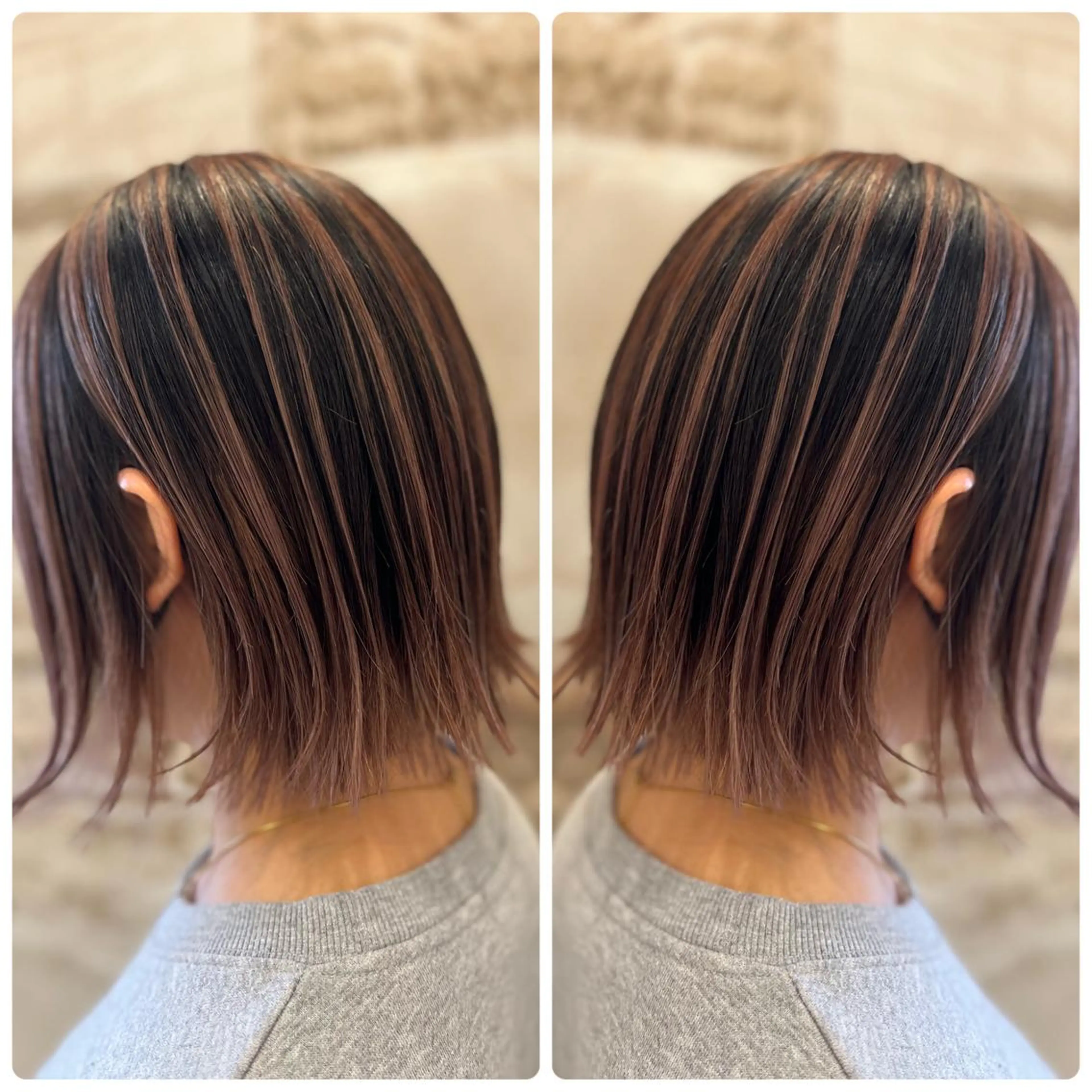 ショート カラー バレイヤージュ ベージュカラー ピンクカラー ピンクベージュ レイヤーカット ヘアカラー トリートメント 小山内 龍一郎 店長のヘアスタイル