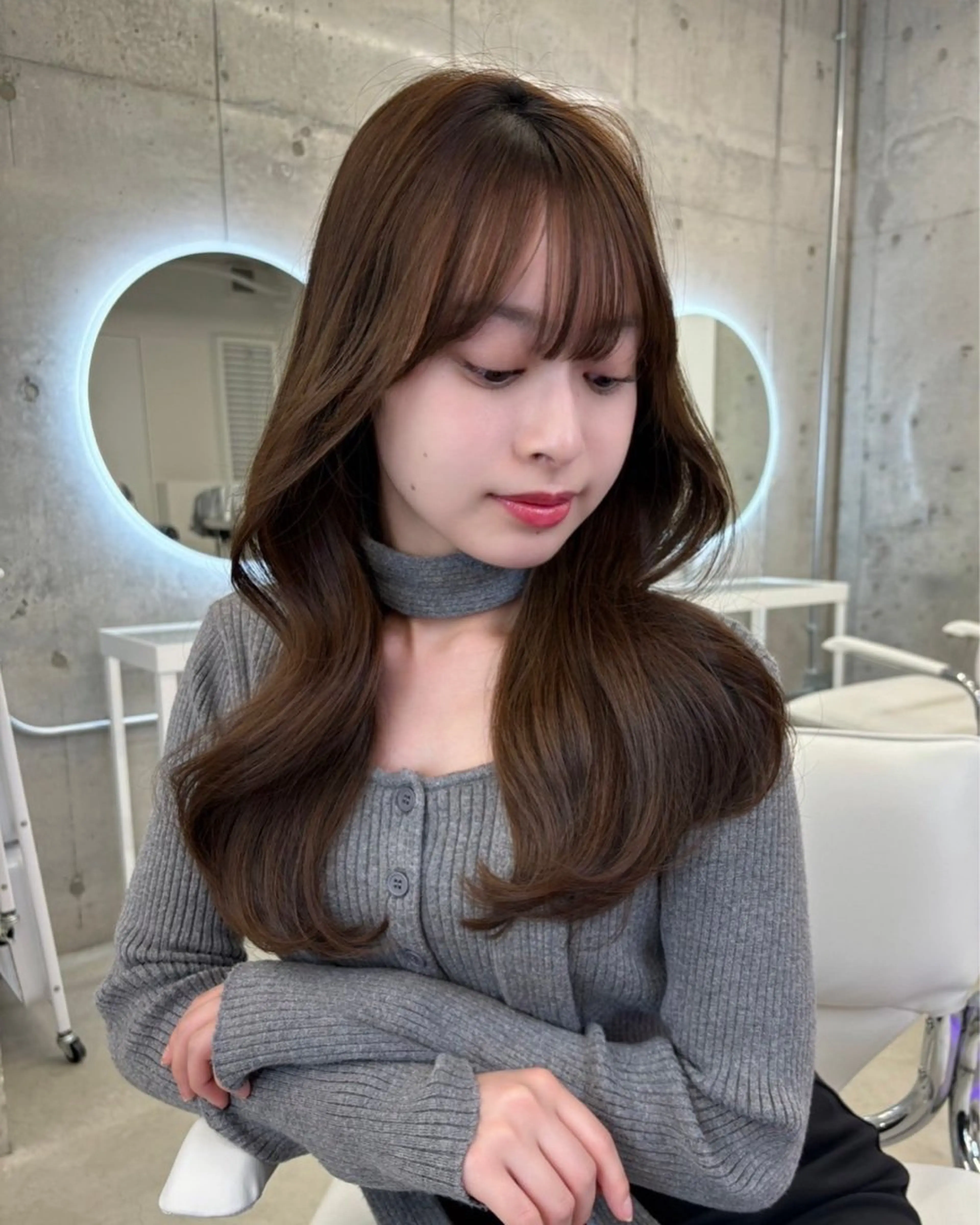 ロング カラー レイヤーカット 透明感カラー表参道のヘアスタイル