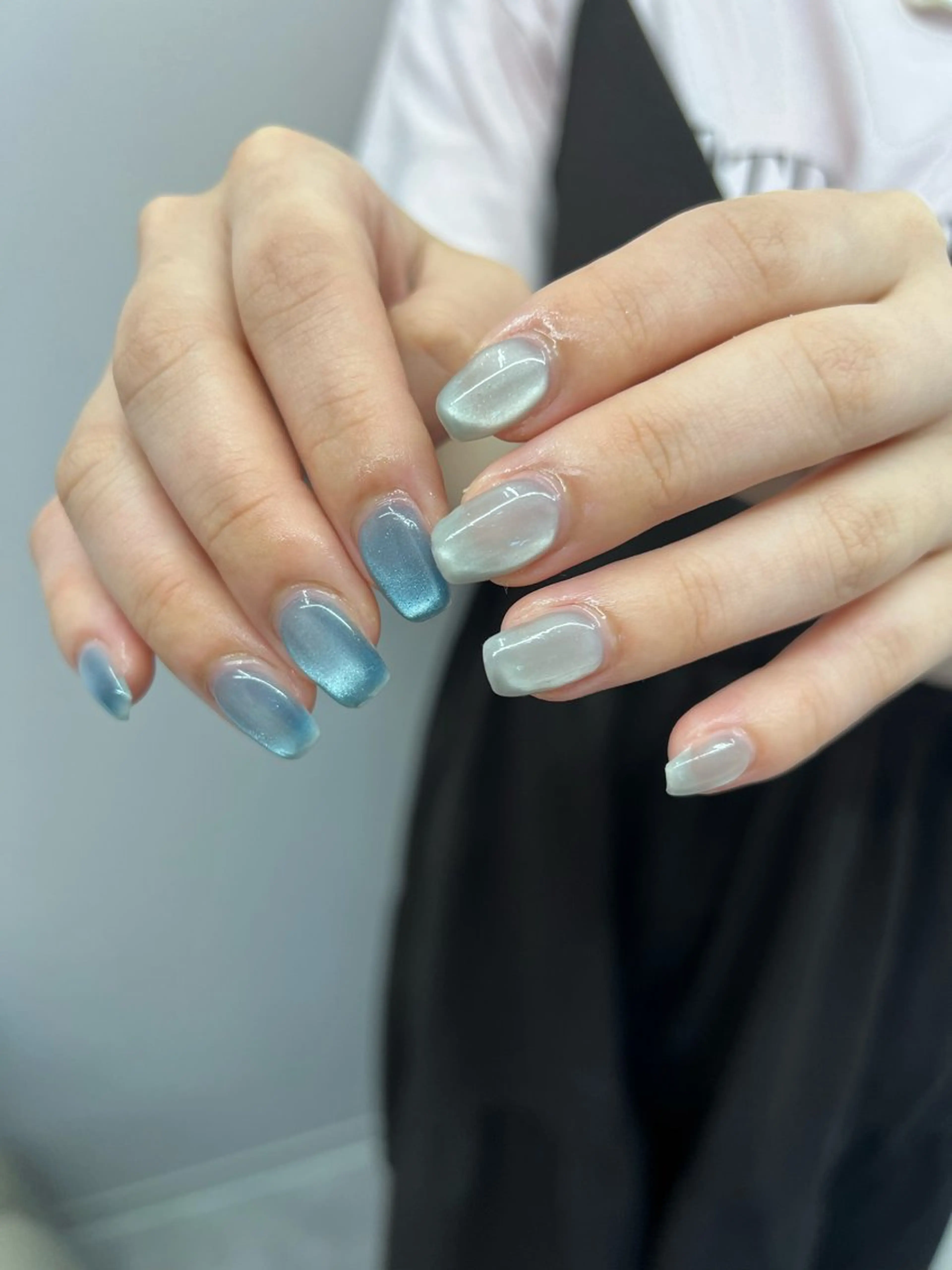 ネイル ジェルネイル マグネットネイル ニュアンスネイル パラジェル 夏ネイル ハンドネイル ハンドケア Bana_ Nailのネイルデザイン