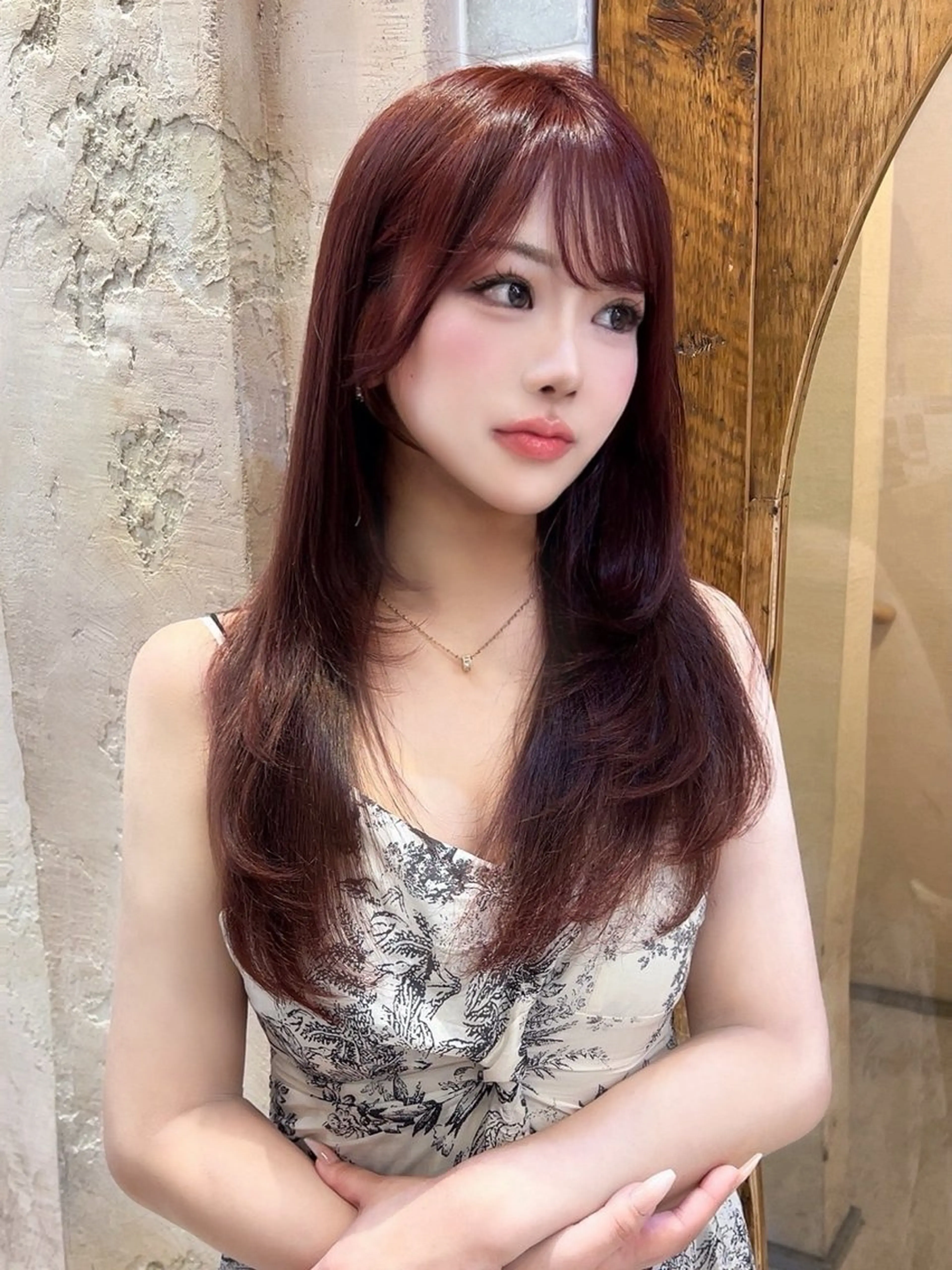 ロング 縮毛矯正/ブリーチ なしダブルカラー輝希のヘアスタイル