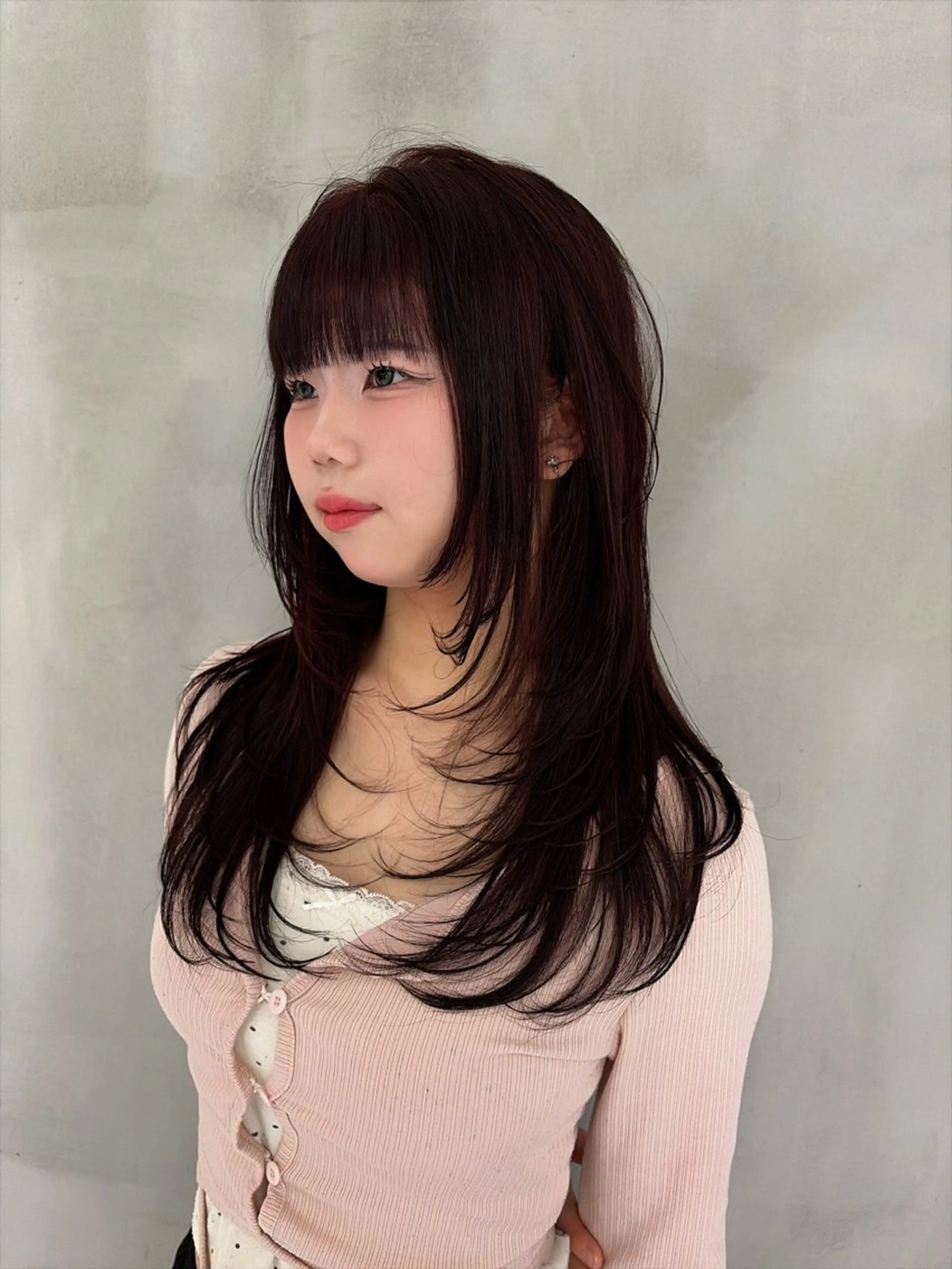 ロング カラー レッドカラー レイヤーカット カット ヘアカラー 🥇KEN /レイヤー/カラーのヘアスタイル