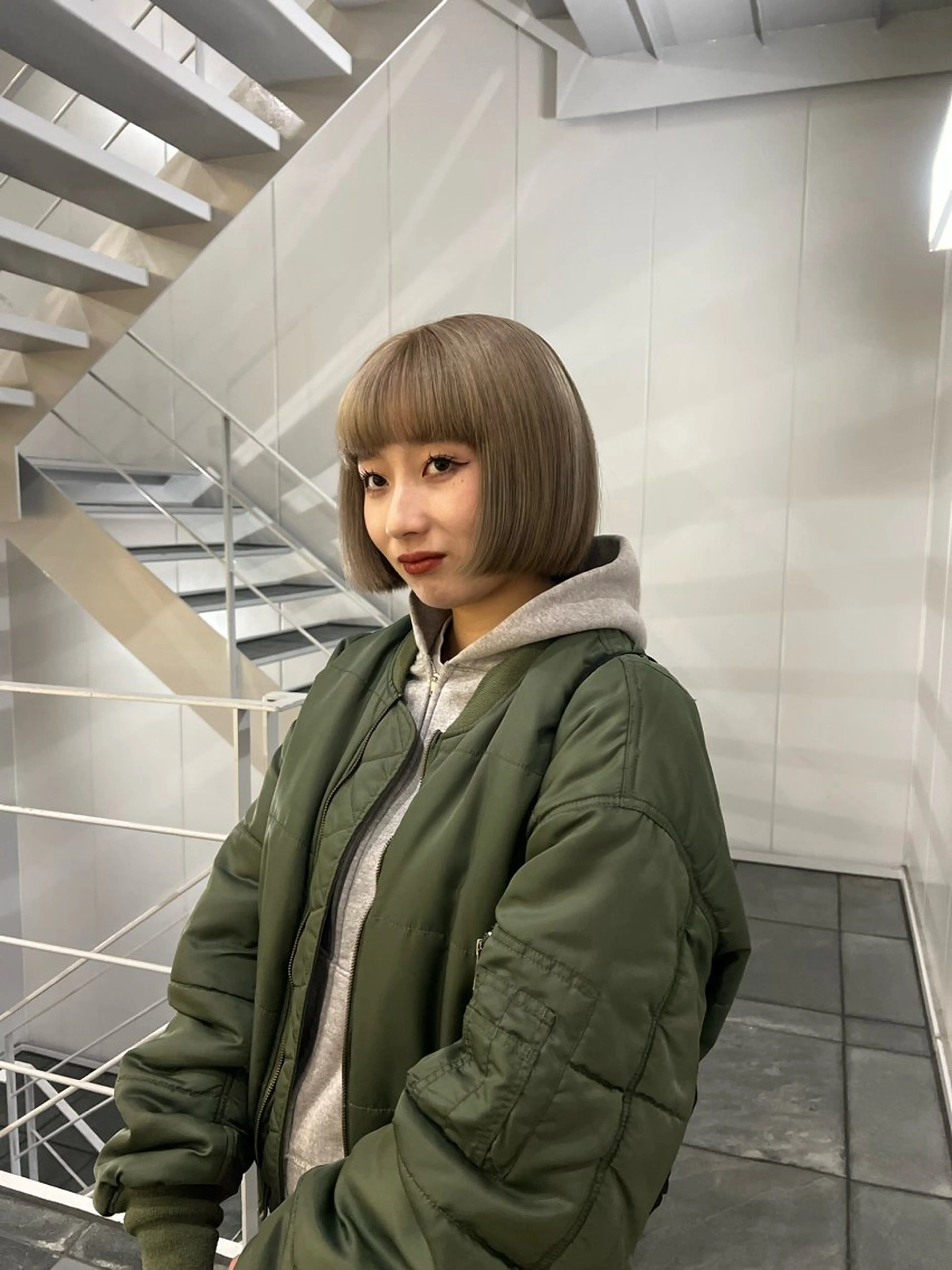 ミディアム 田中 蘭菜のヘアスタイル