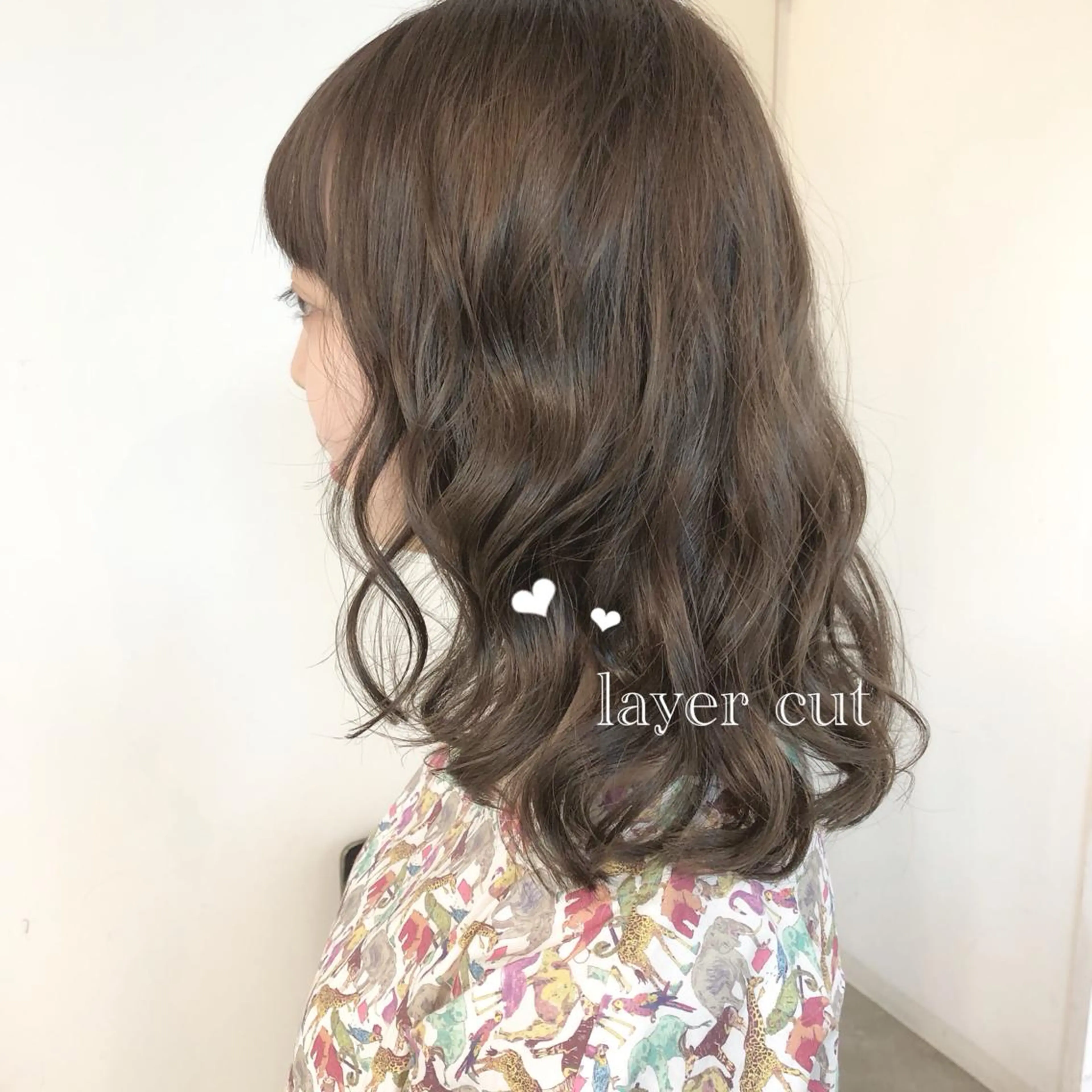 セミロング ヘアアレンジ 顔周りカット レイヤーカット 榎園 由美のヘアスタイル