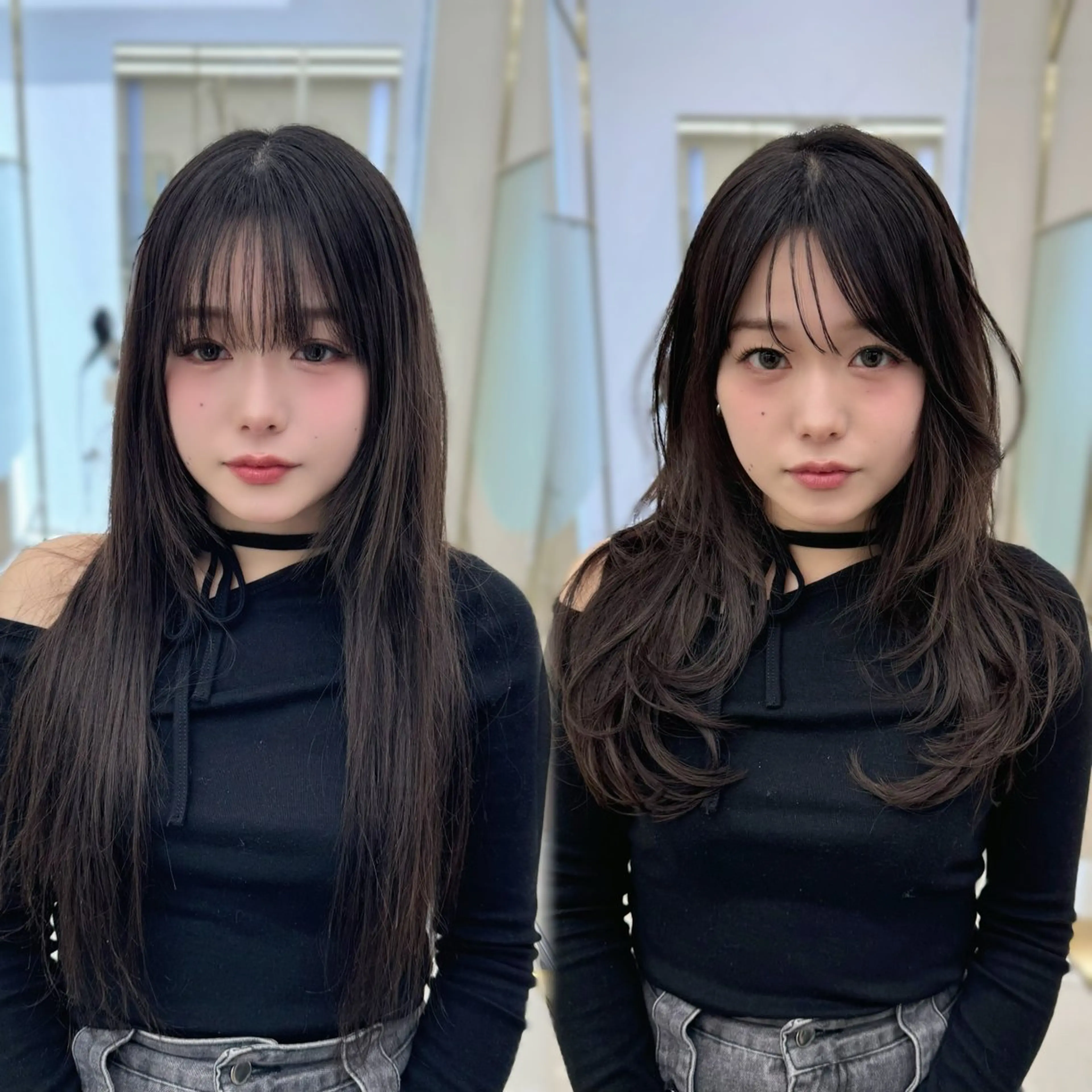 セミロング カラー カット ヘアカラー トリートメント COA GINZA 空也/前髪/顔まわりのヘアスタイル