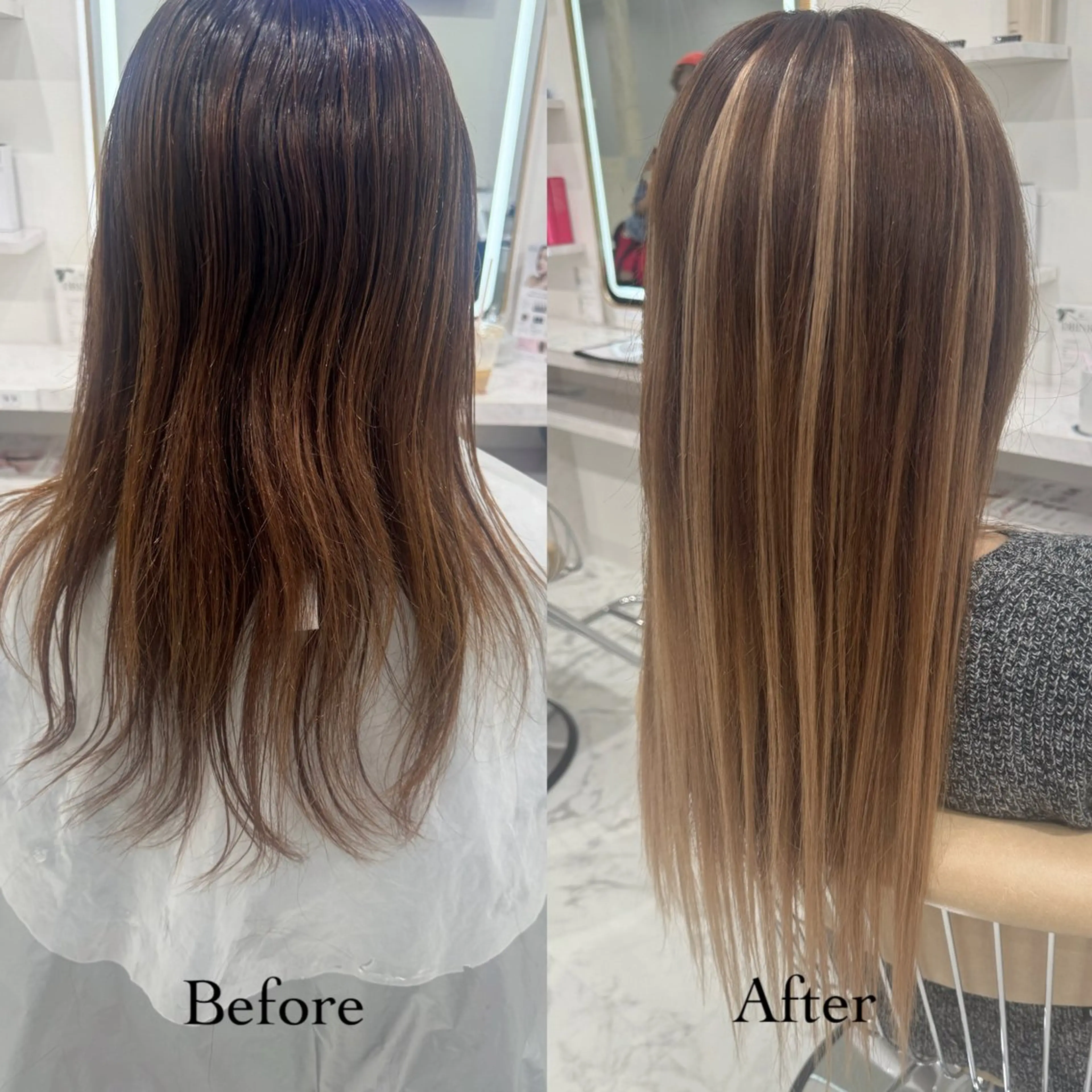 ロング シールエクステ エクステ ハイライト 韓国ヘアーサロン MARIA🐈‍⬛のヘアスタイル