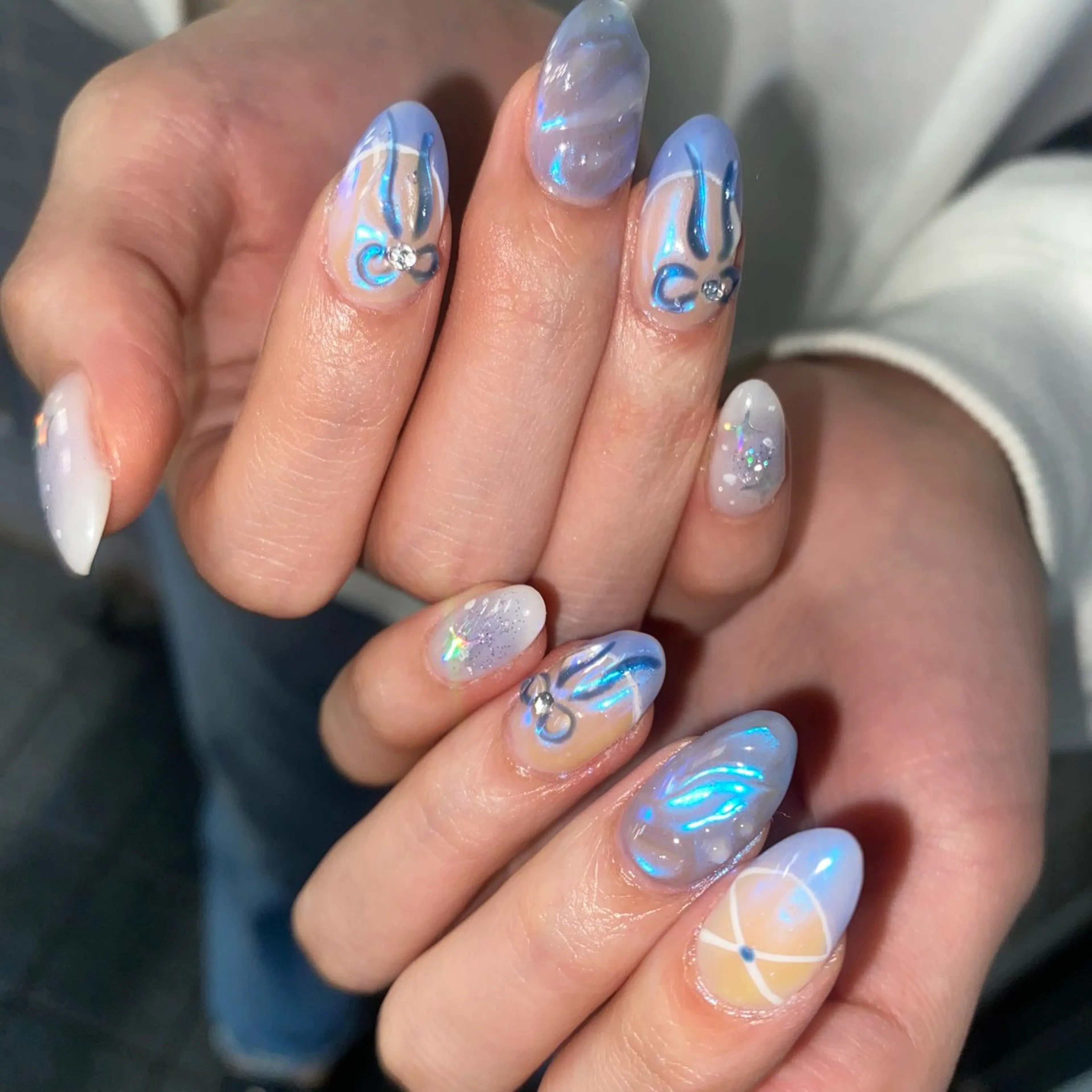 🉐ご新規様限定価格🉐🌈お任せアート🌈✌🏼メンズok💎フィルイン／韓国/ワンホン/ニュアンスの写真