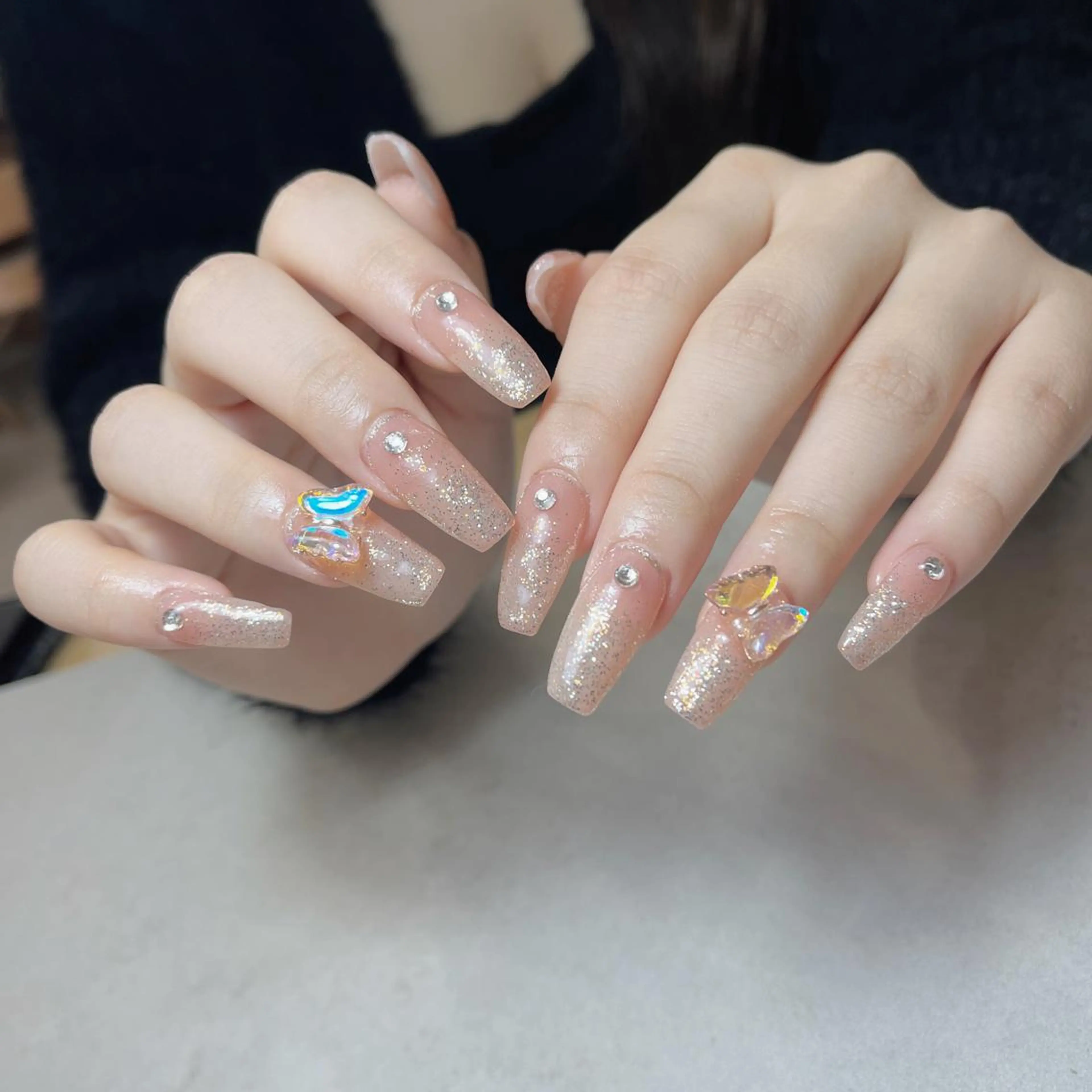 ネイル キラキラネイル スカルプネイル Musee art 亀戸店のネイルデザイン