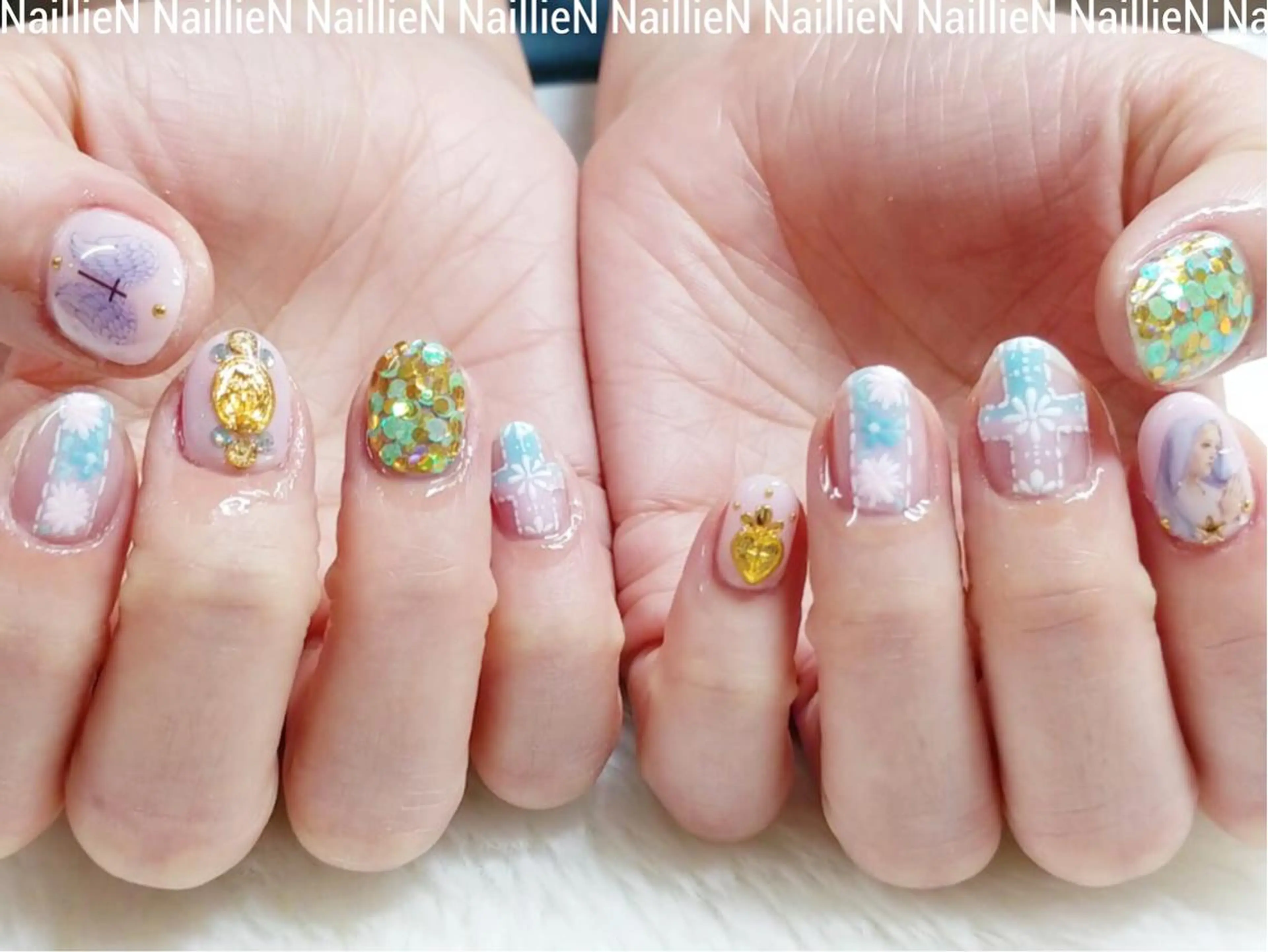 ネイル 持ち込み パステルネイル Nail lieNのネイルデザイン