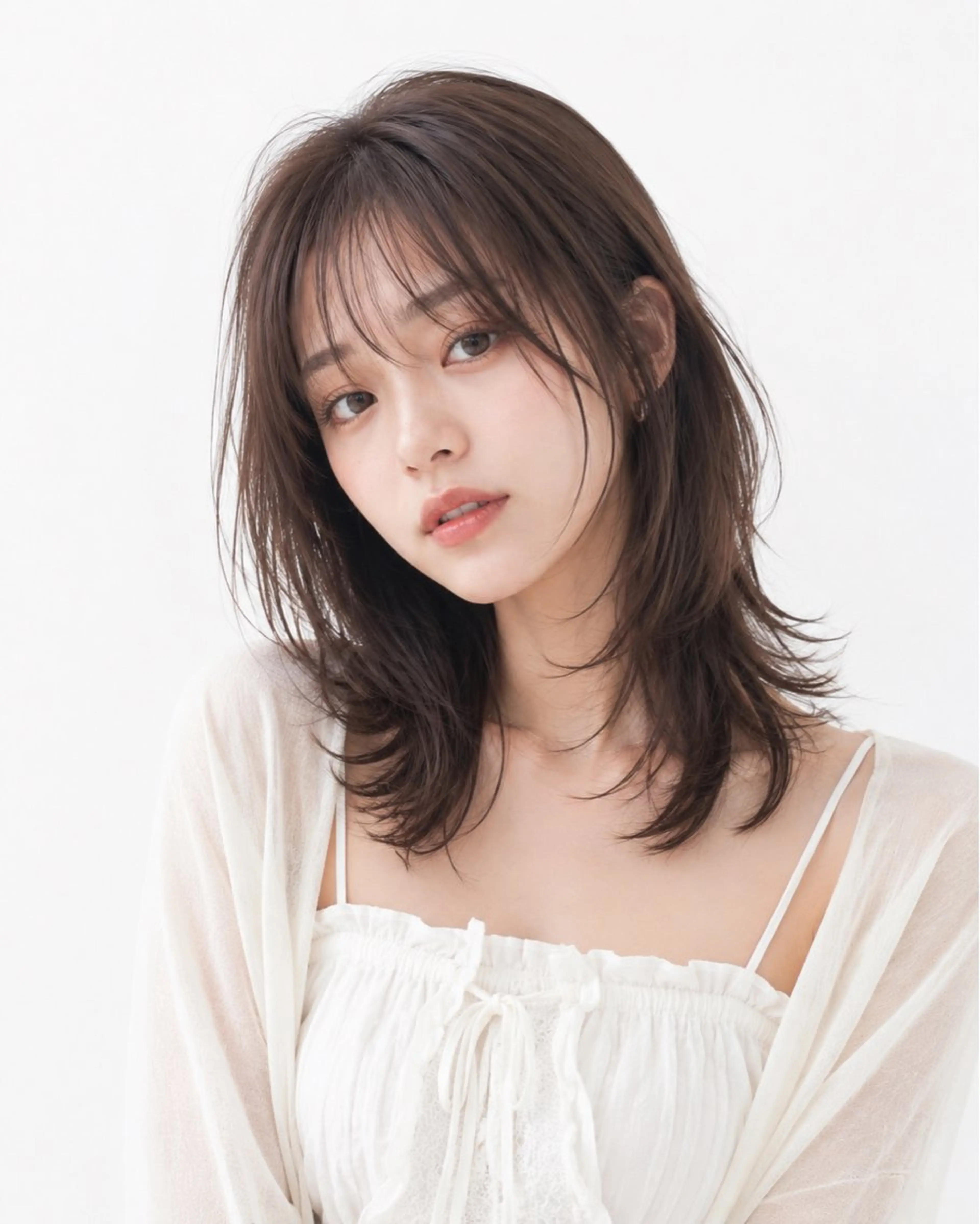 ミディアム カット トリートメント レイヤーカット/ ナカジのヘアスタイル