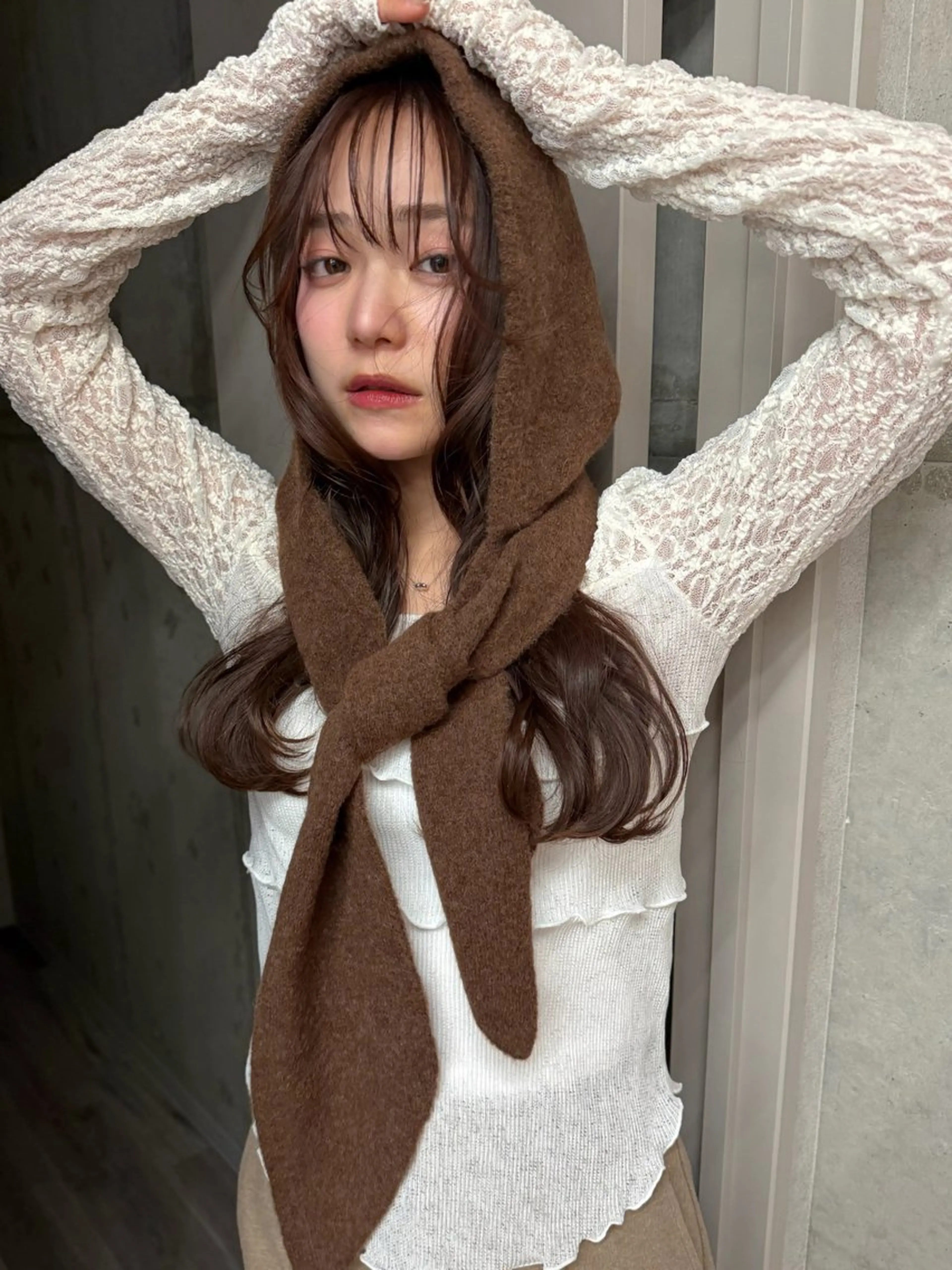 セミロング カラー ブリーチ ブラウンカラー ブリーチなしカラー トリートメント カット ヘアカラー ブリーチ/ベージュ 💕/momoaのヘアスタイル