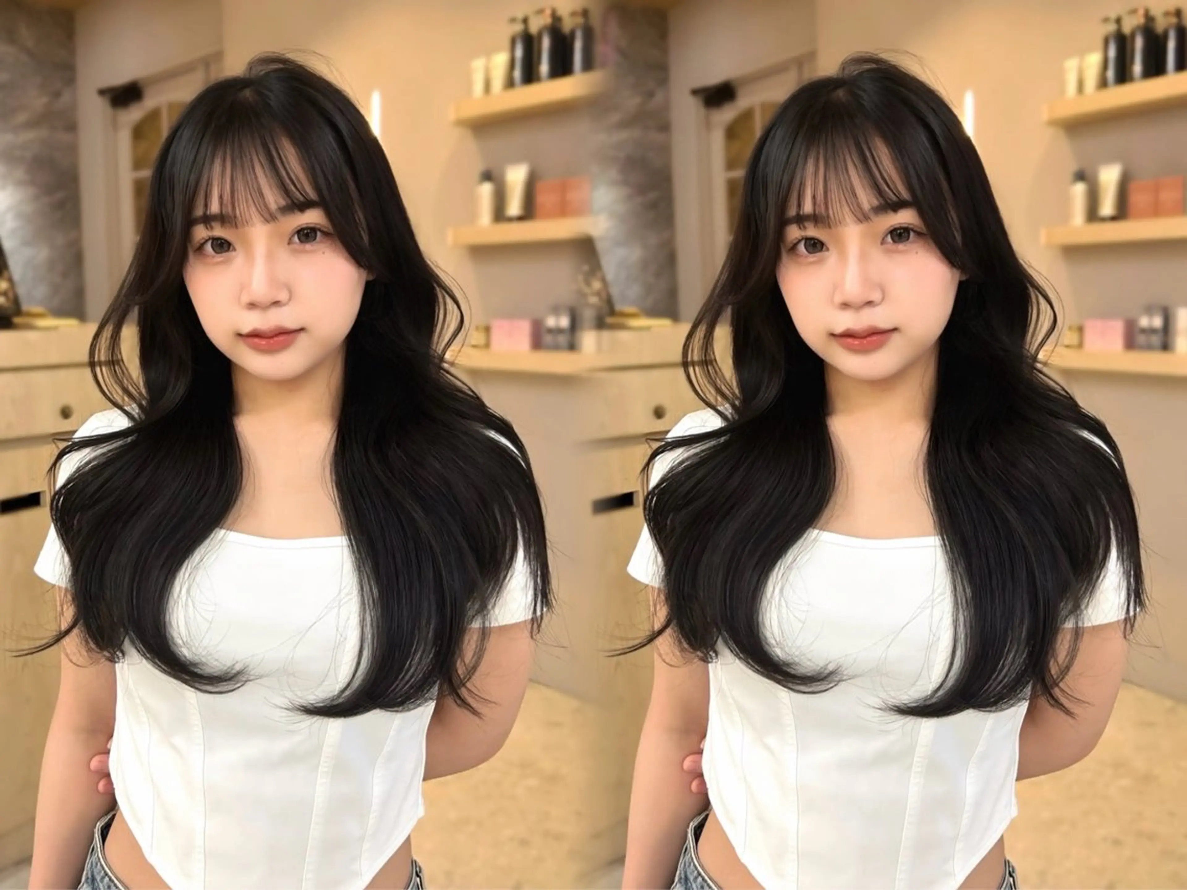 ロング カット ヘアカラー トリートメント 木串 楽人のヘアスタイル